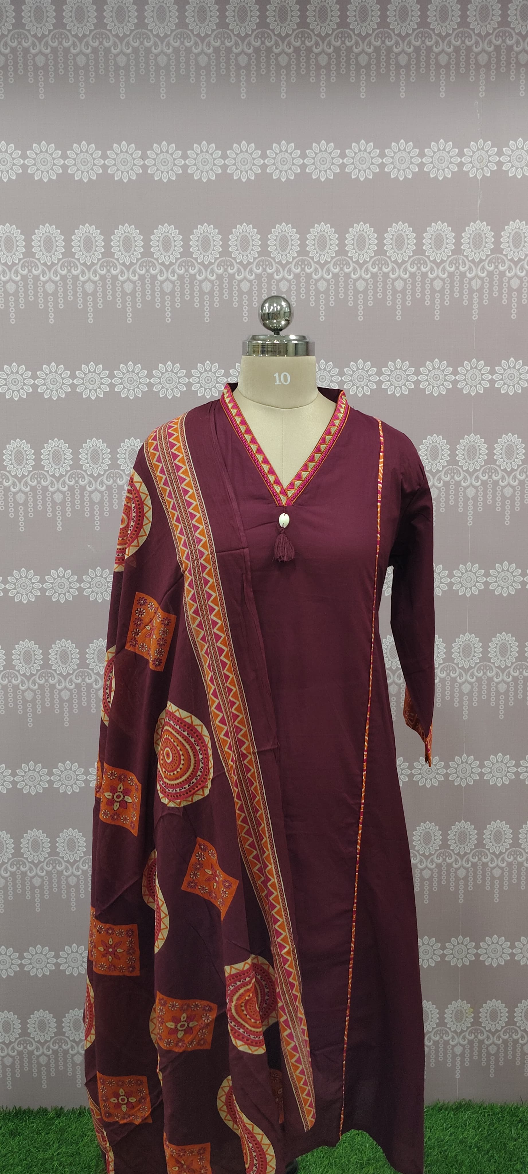 Elegant maroon kurthi set
