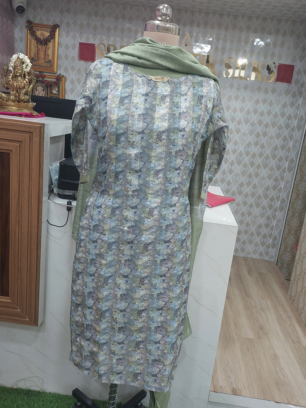 Elegant Grey Floral Kurti SET