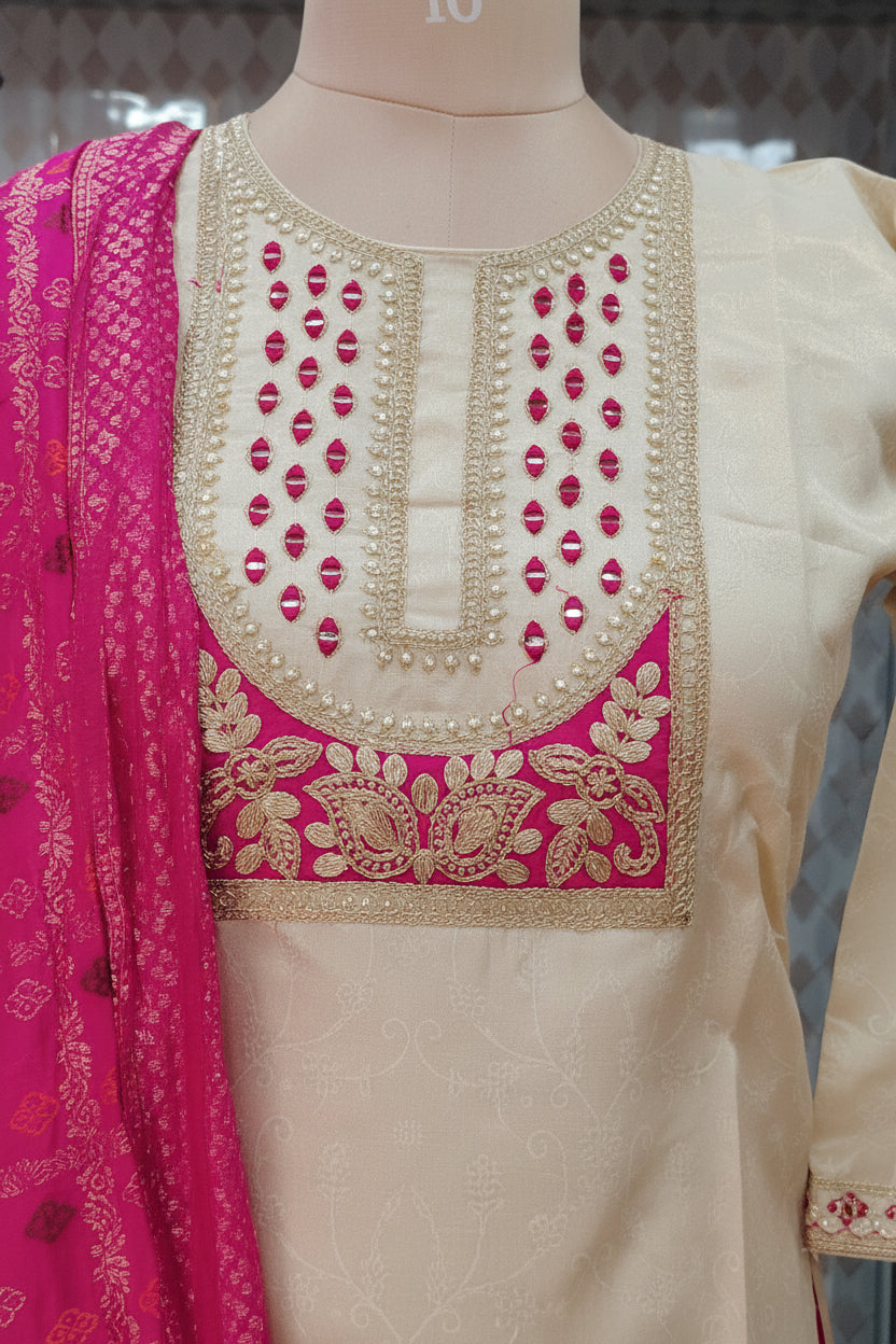 Elegant   pink kurti set