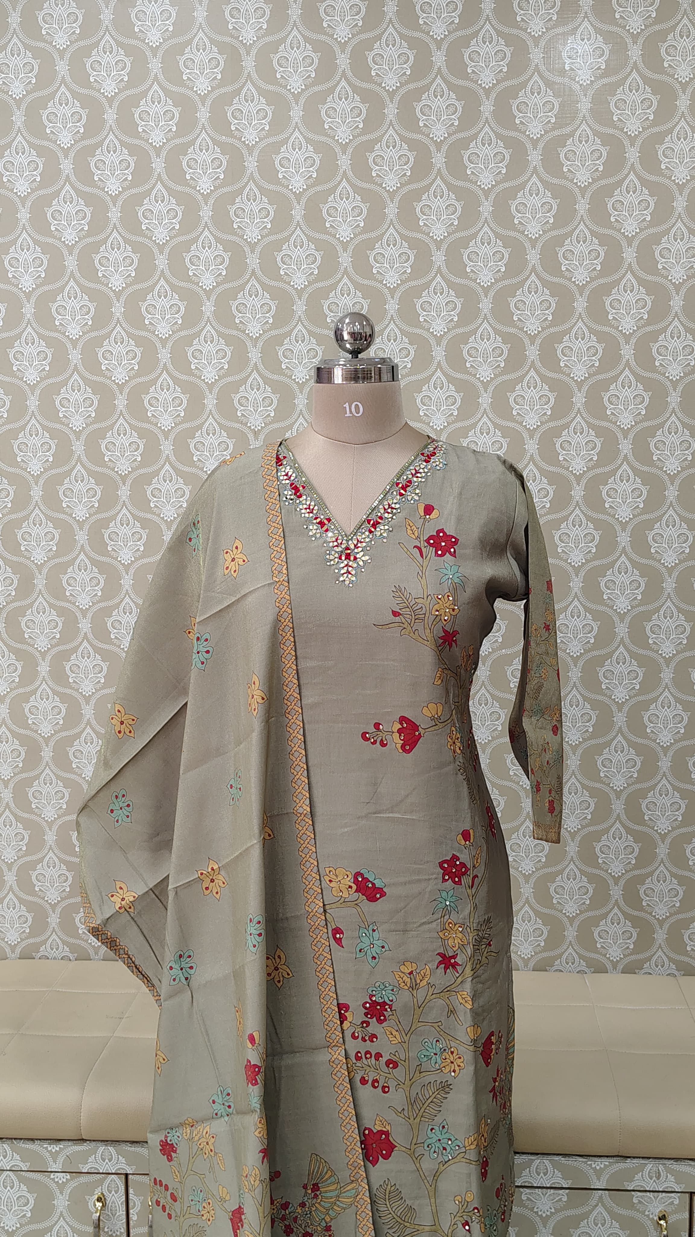 Pastel floral kurthi set