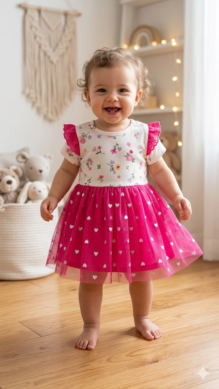 Pink floral frock
