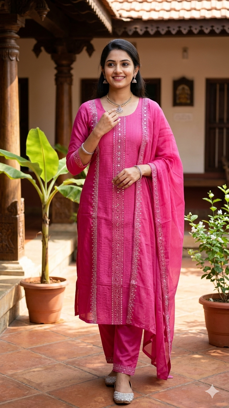 Elegant pink kurti set