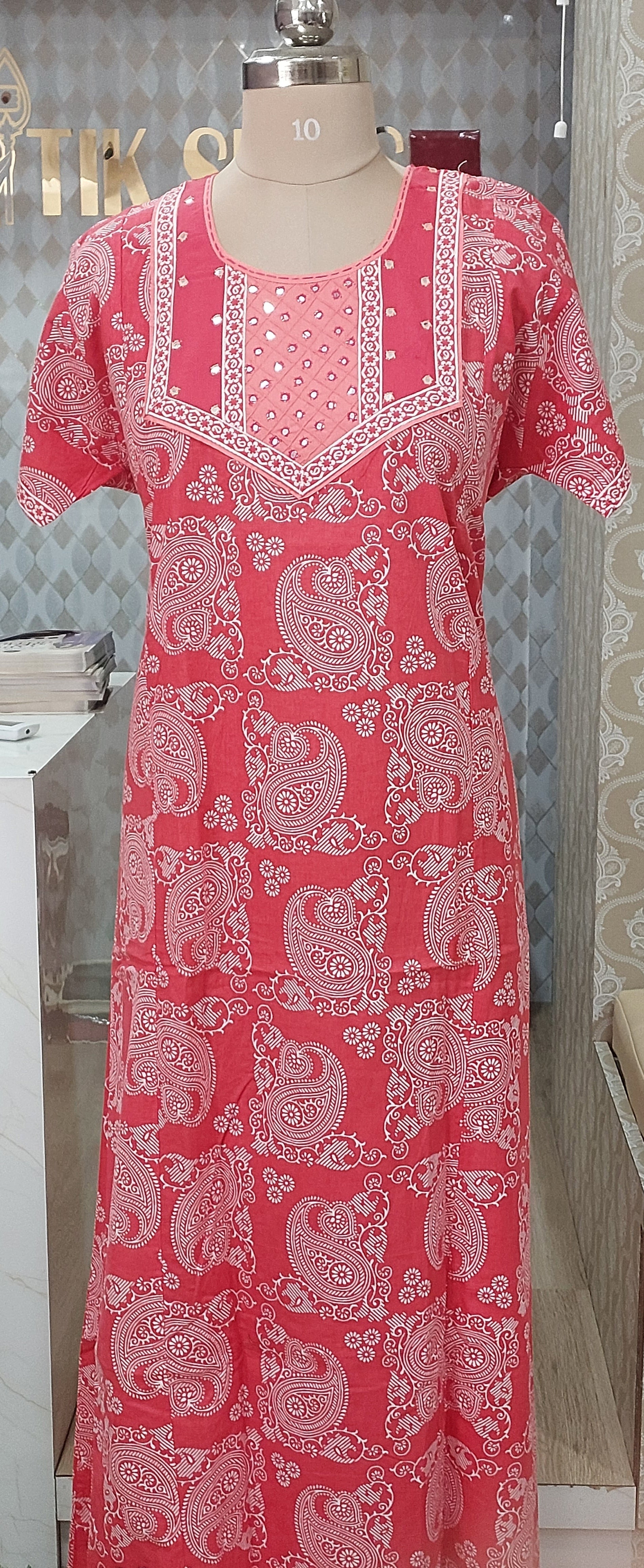 Pink printed Nighty