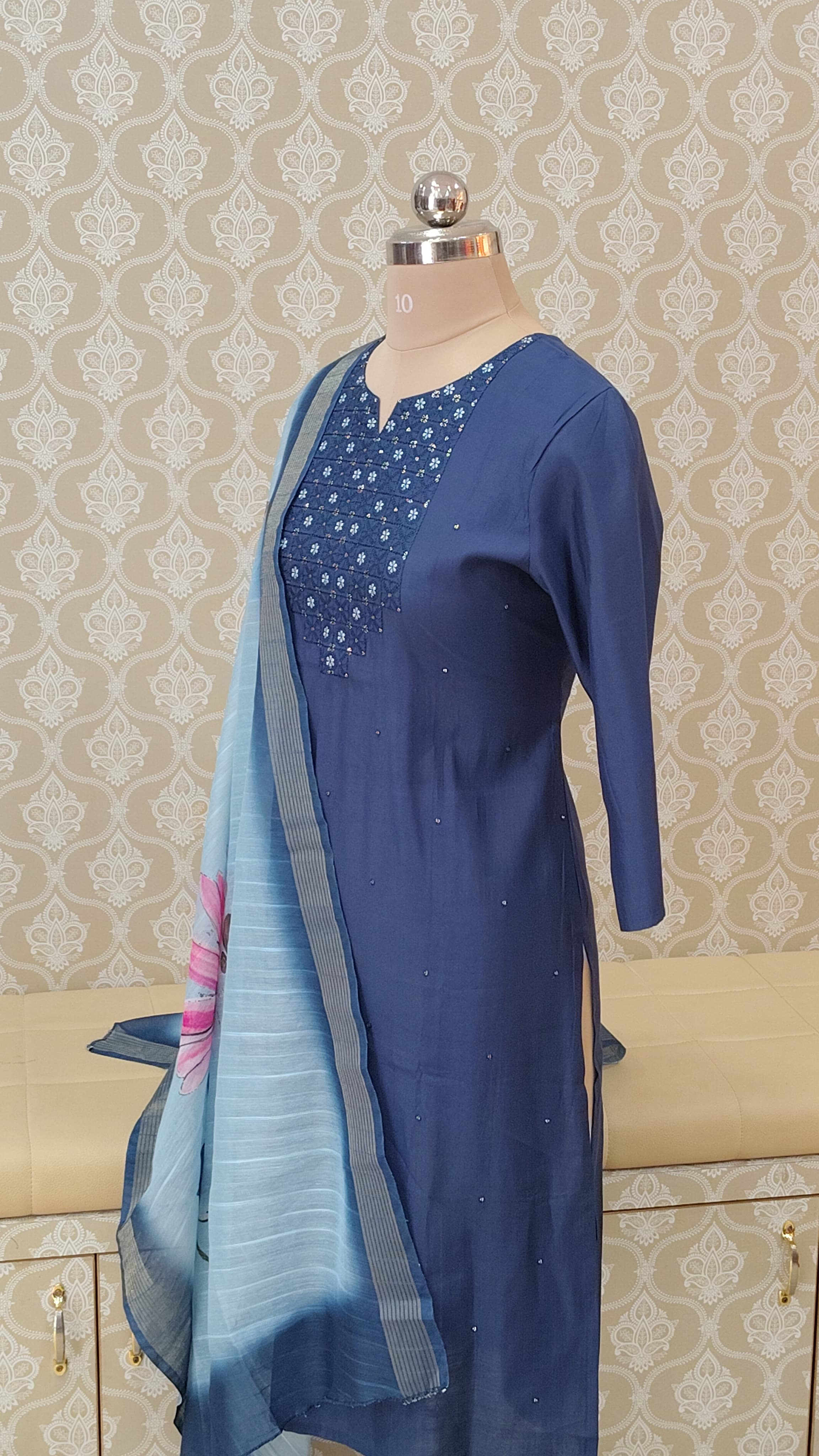 Elegant blue kurthi set