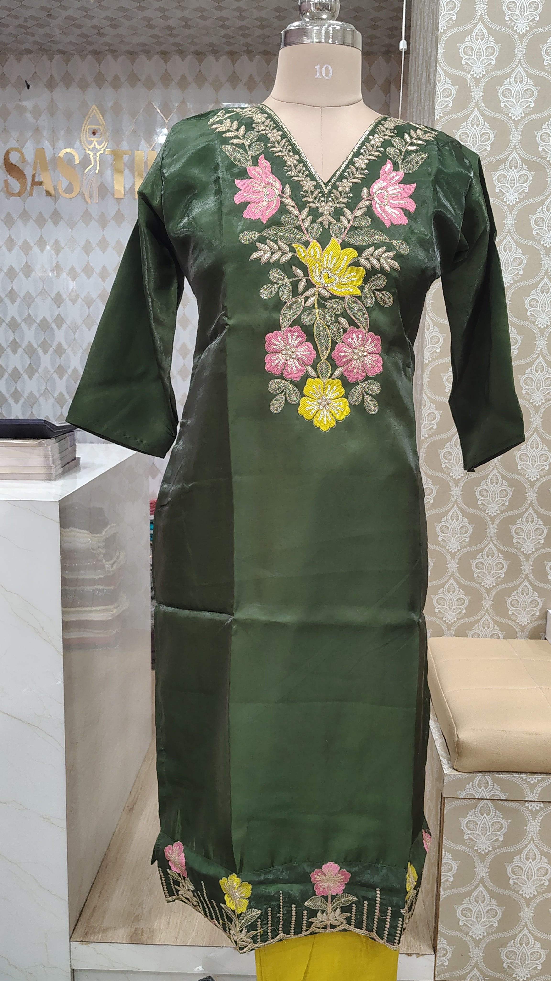 Dark Green kurta set