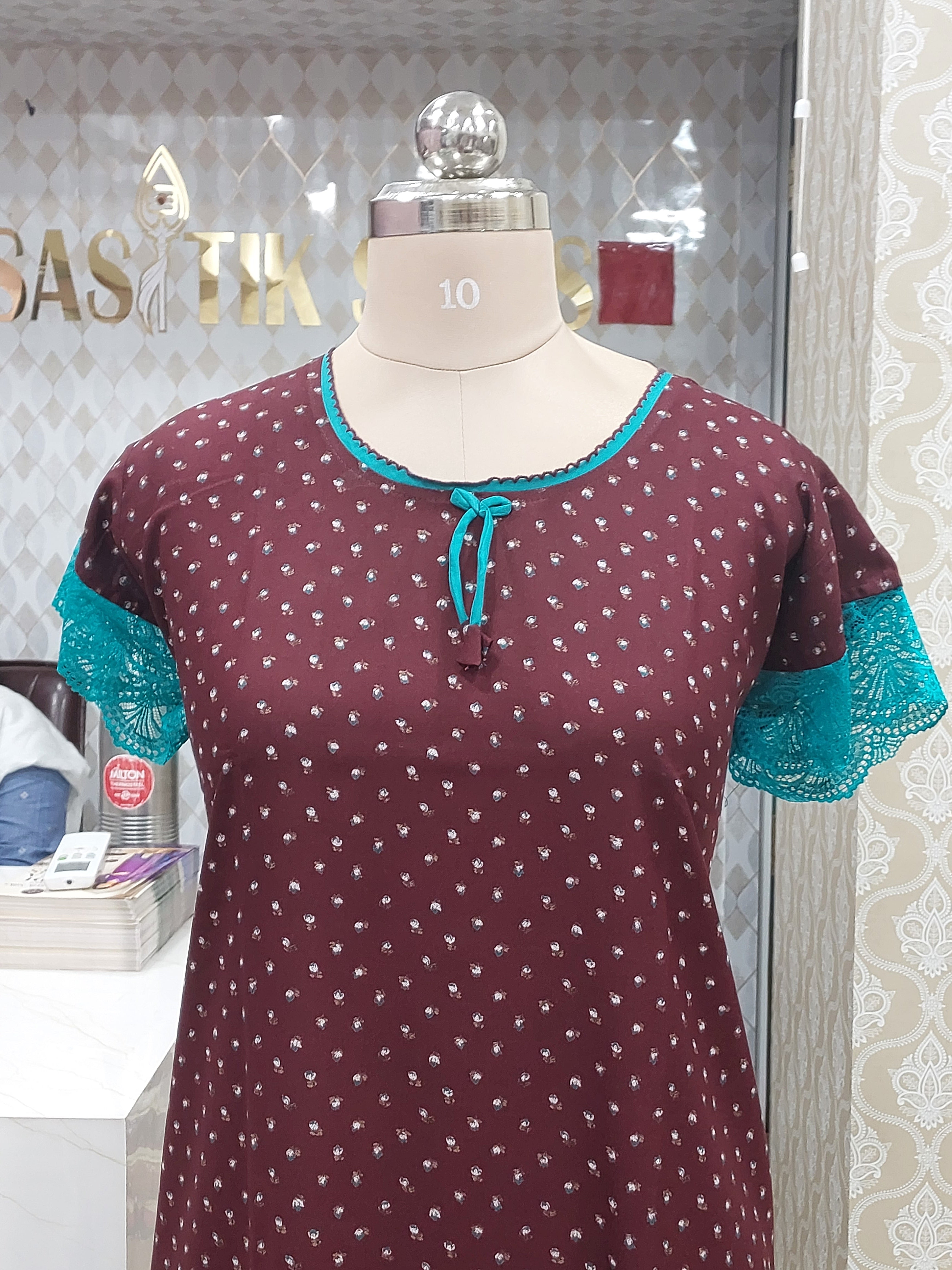 Plum Purple Cotton nighty