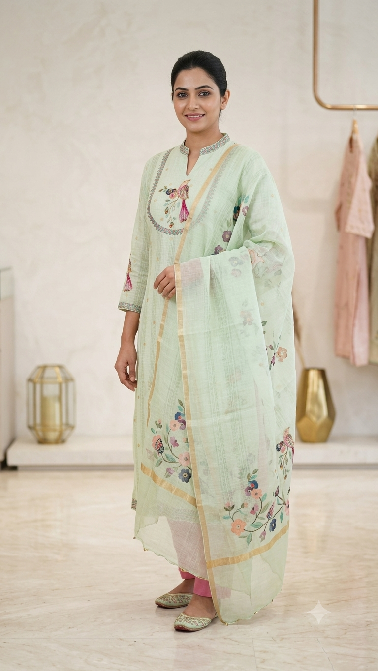 See green kurthi