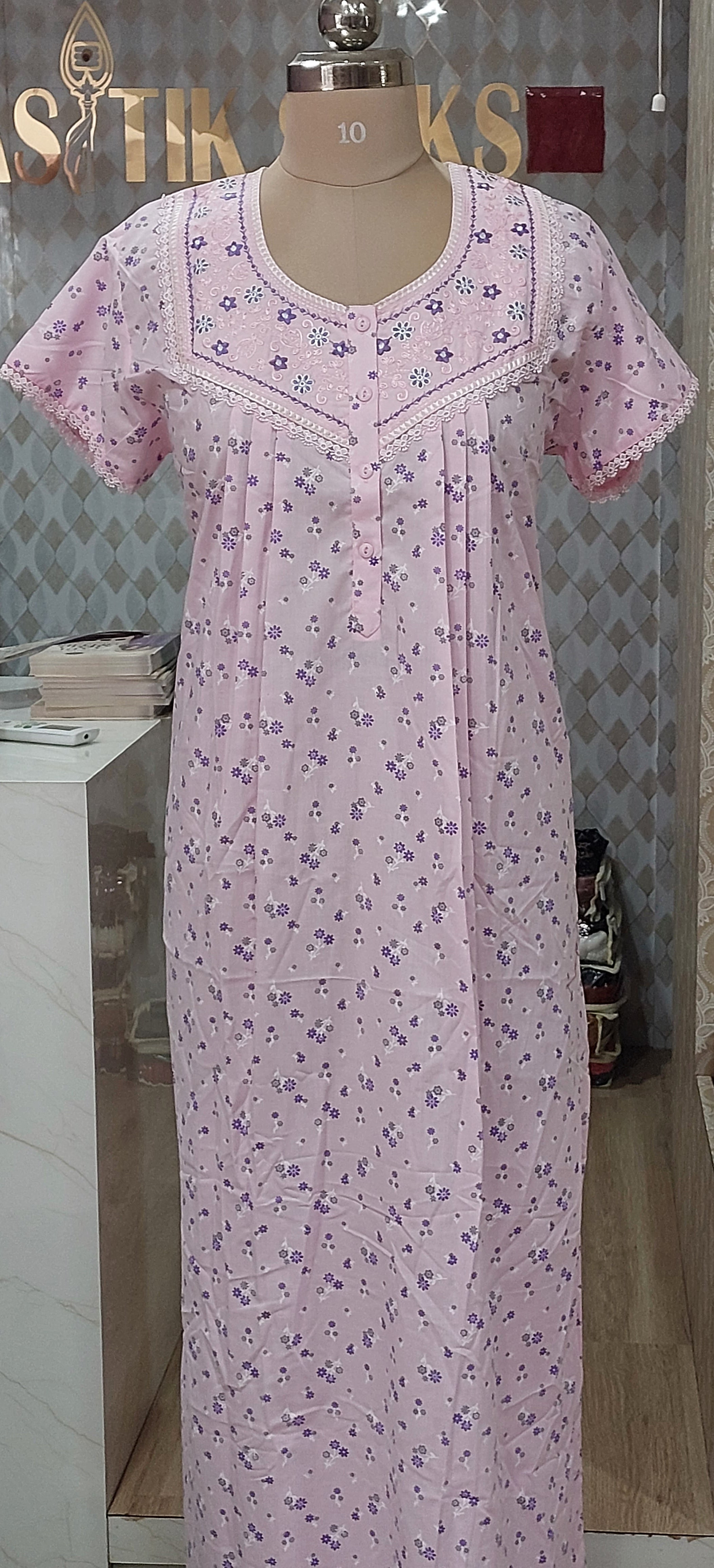 Elegant lavender Floral Nighty