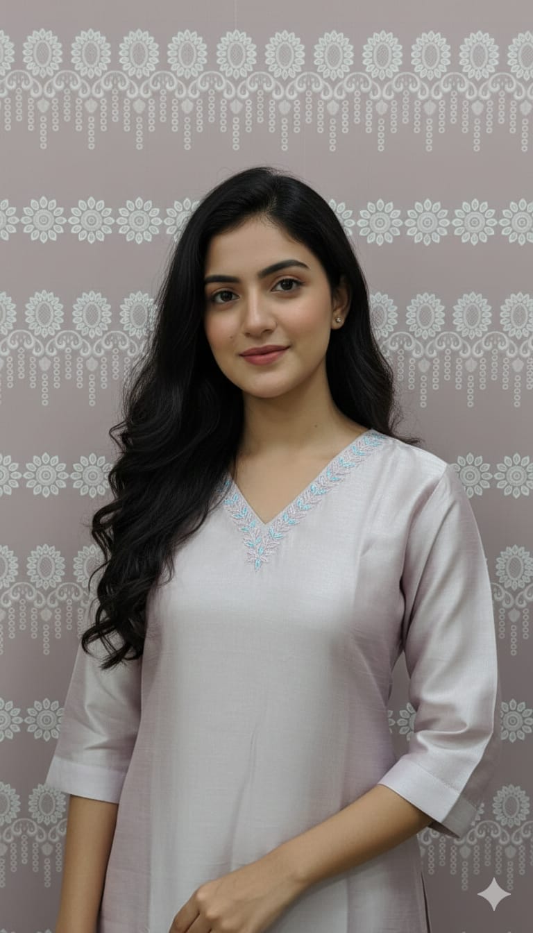 V-neck sequin work top