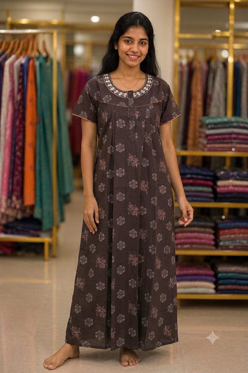 Floral cotton nighty
