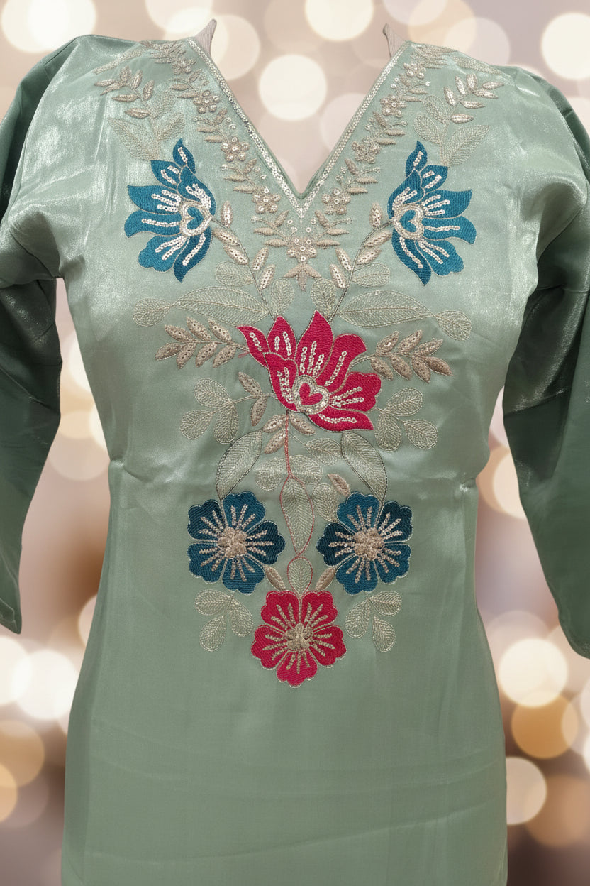 Elegant Mint Green kurti set