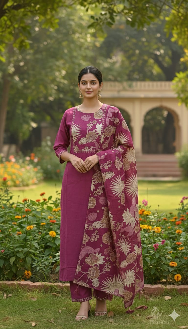 Floral printed kurthi set