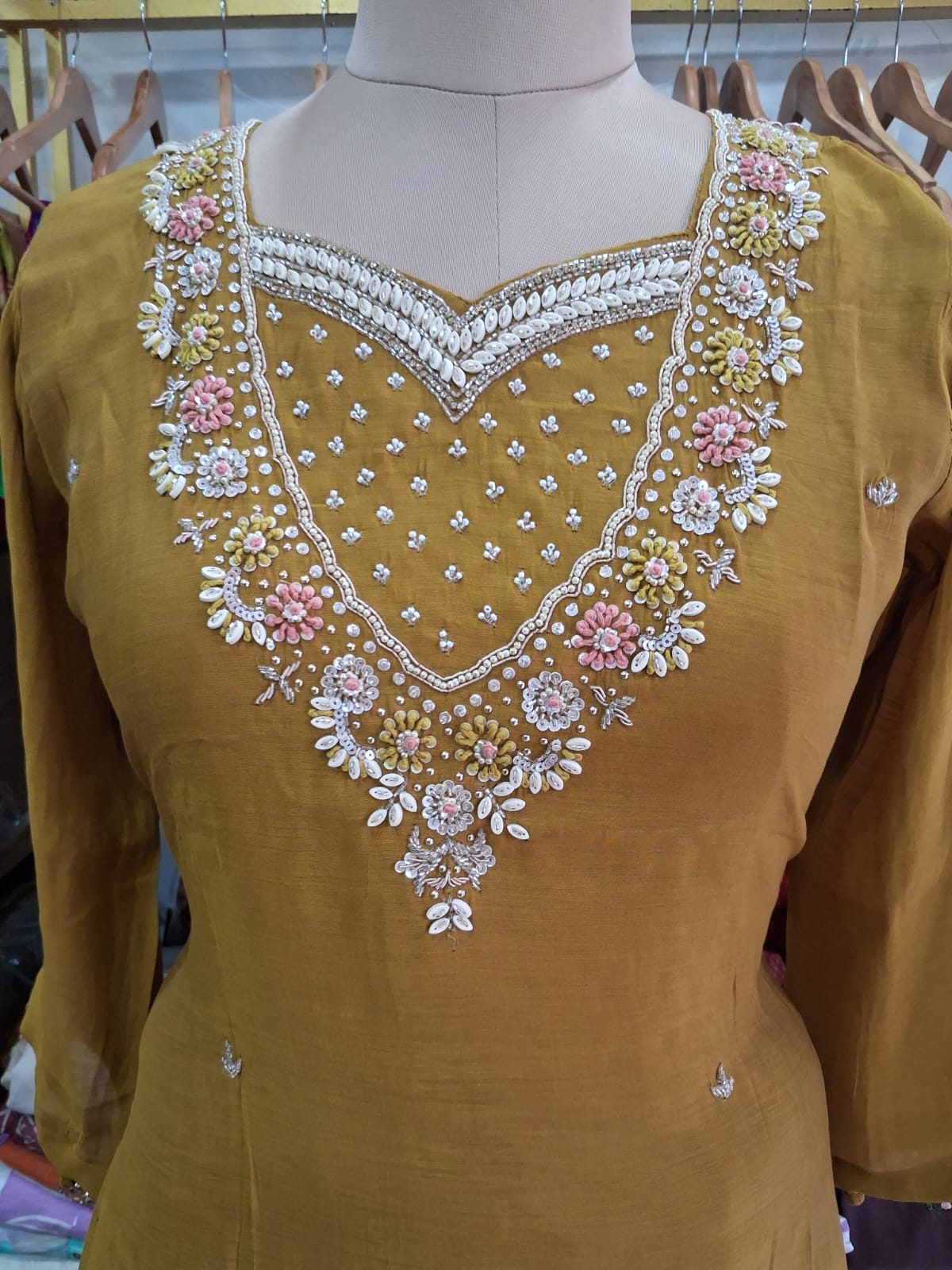 Mustard Yellow kurti set