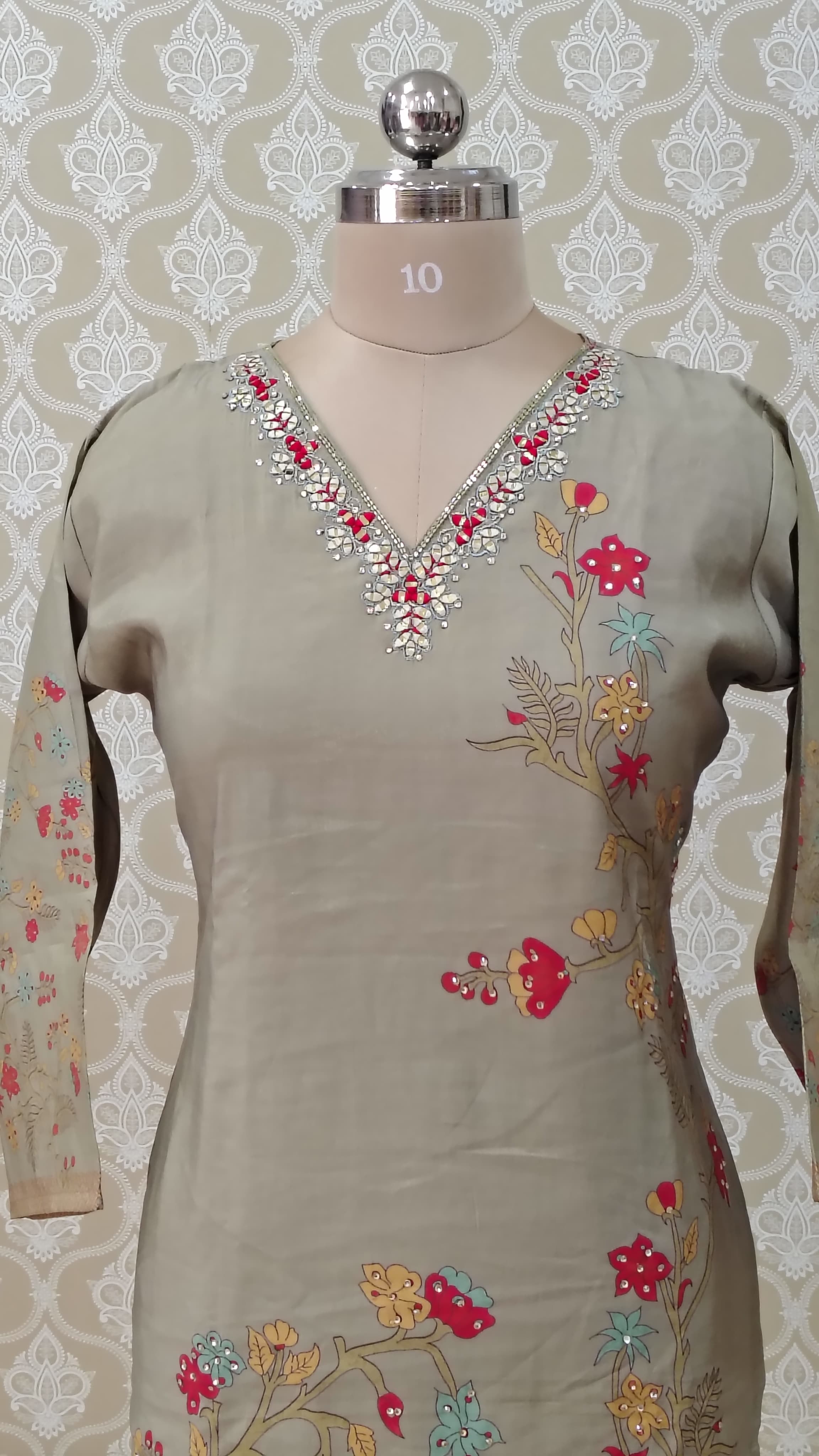 Pastel floral kurthi set