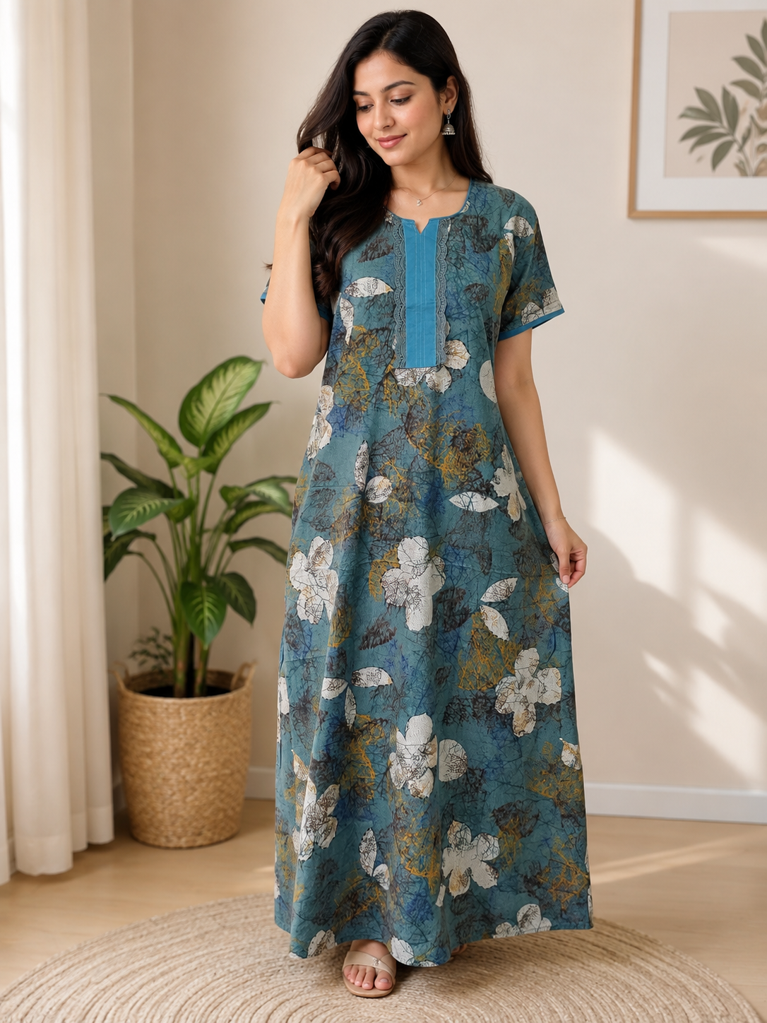 Elegant teal bule Nighty