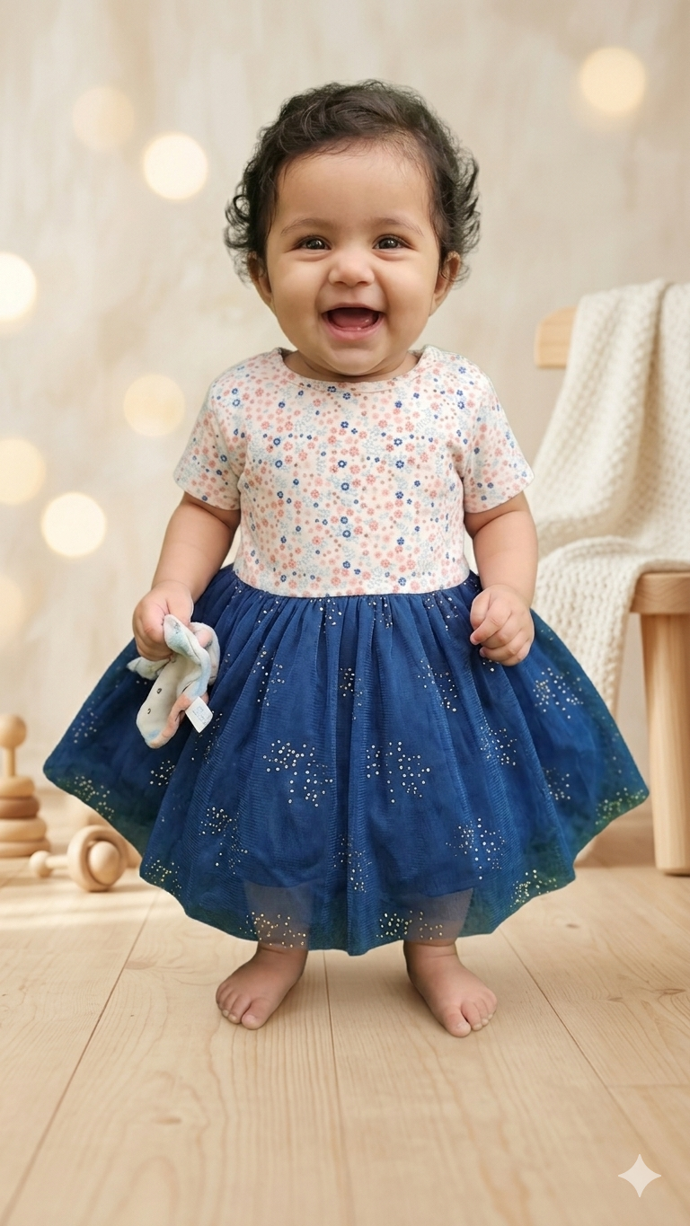 Blue bubble frock