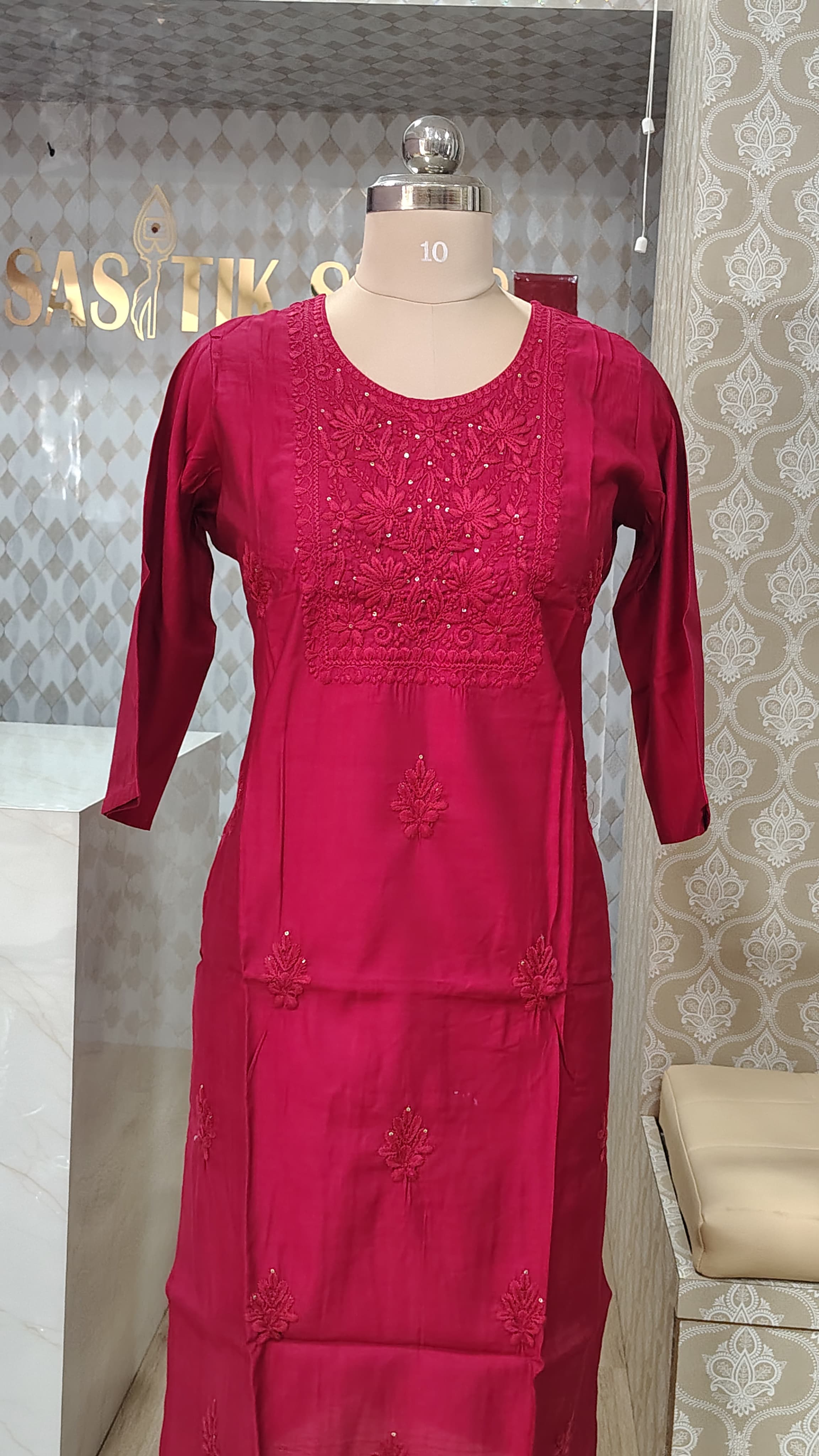 Magenta kurti set
