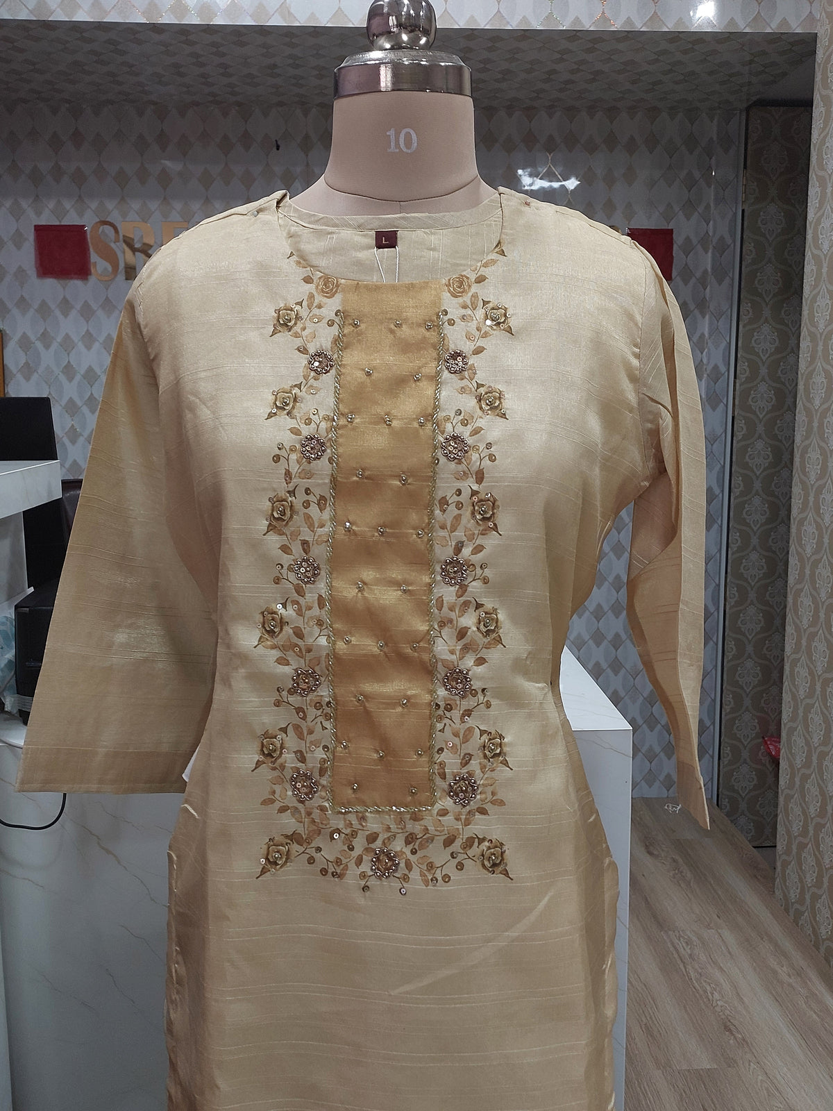 Elegant golden Kurti SET