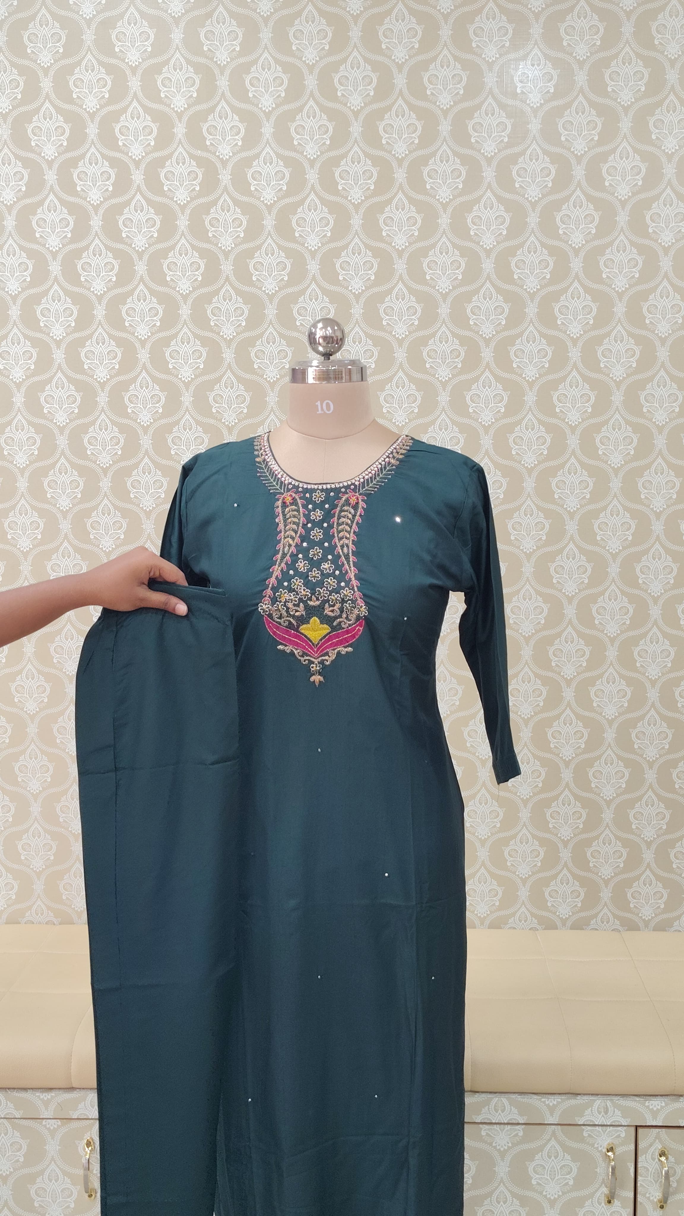 Green kurthi set