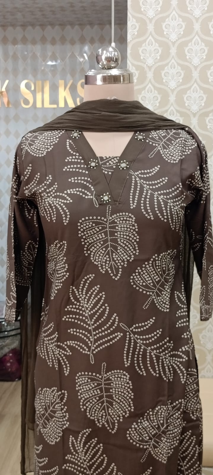 Brown Elegant Kurti Set