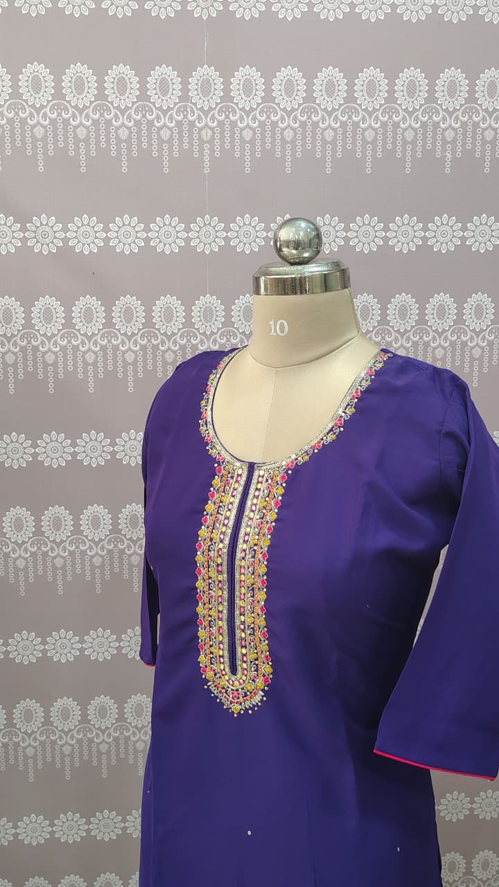 Royal purple kurthi set