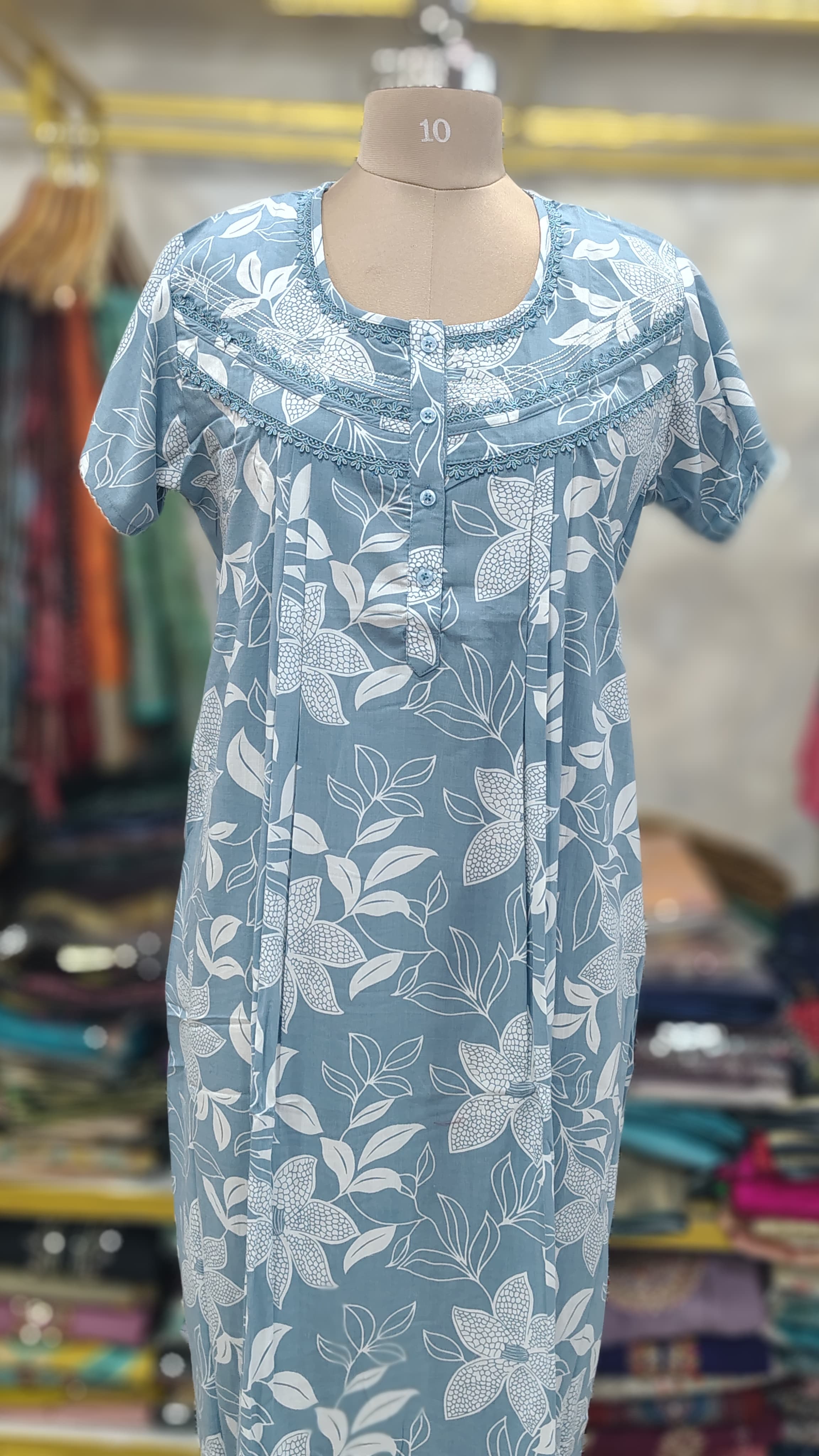 Floral cotton nighty