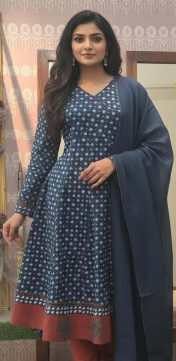 Cotton printed kurthi set