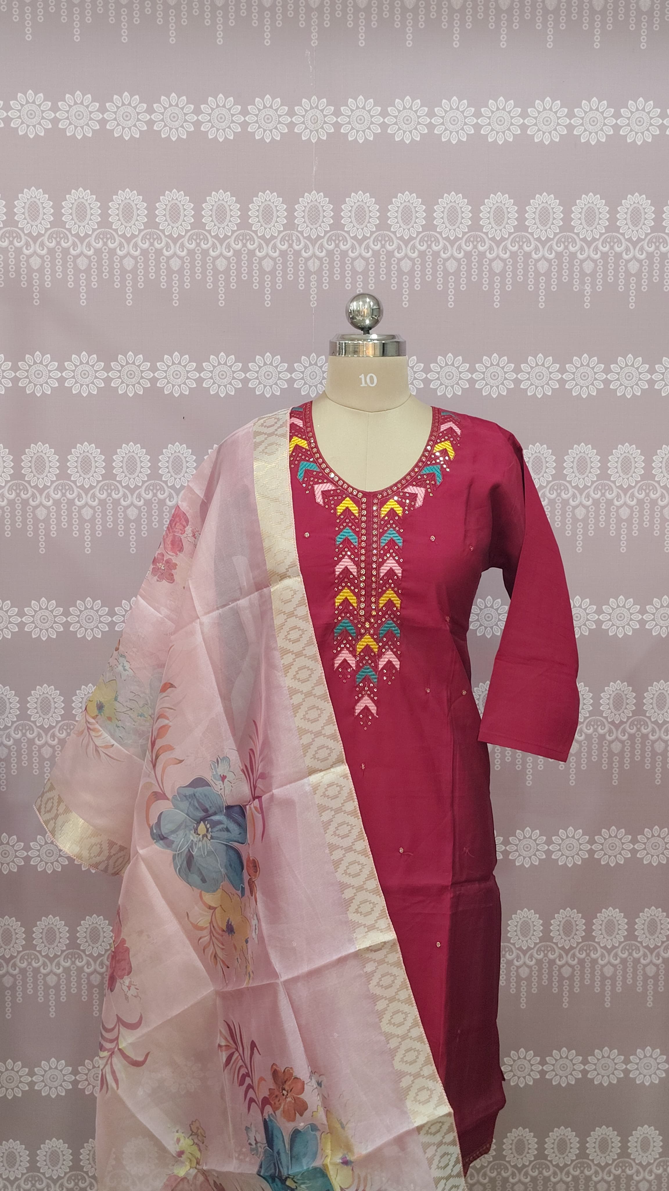 Magenta kurthi set