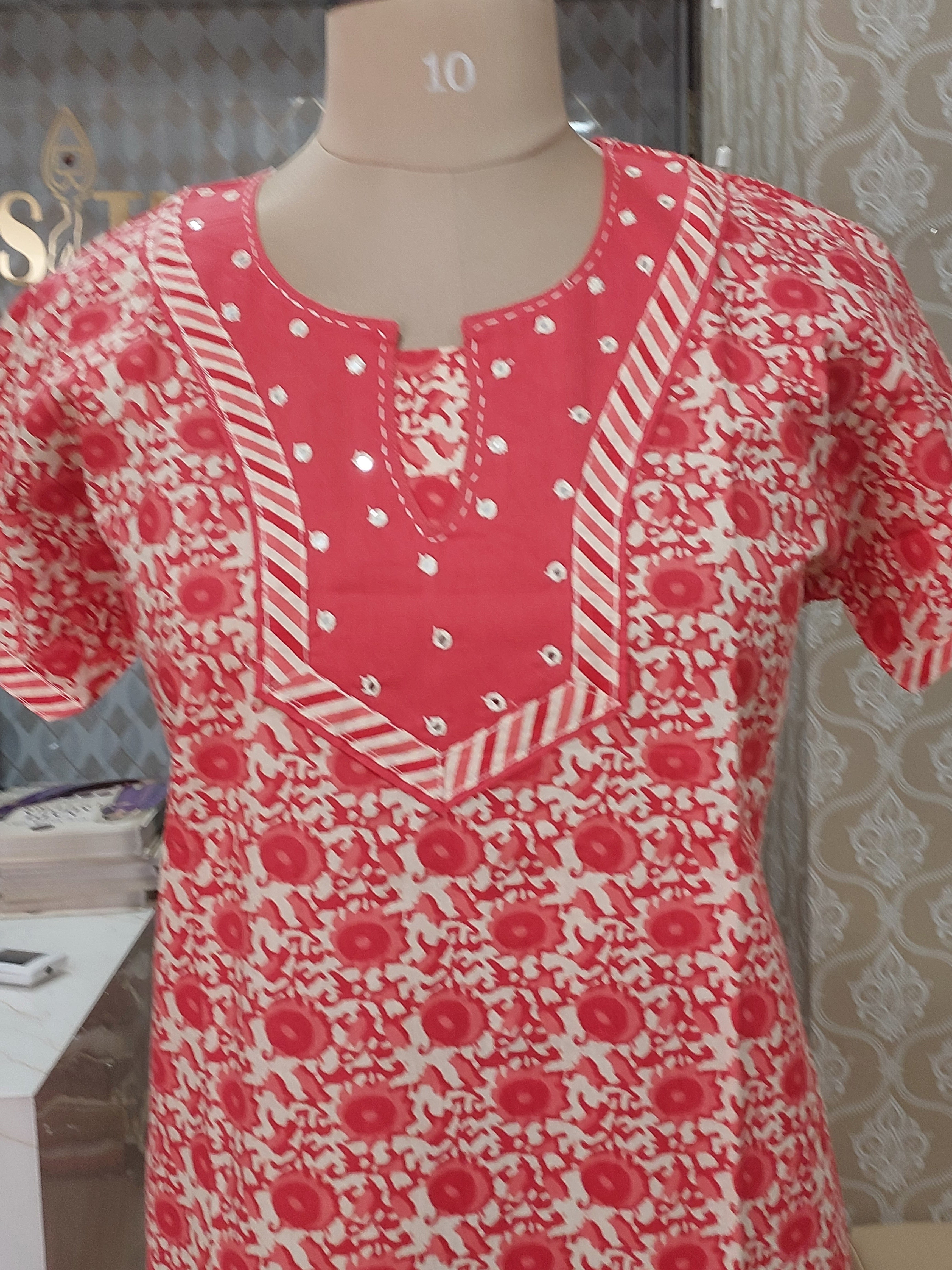 Printed cotton nighty