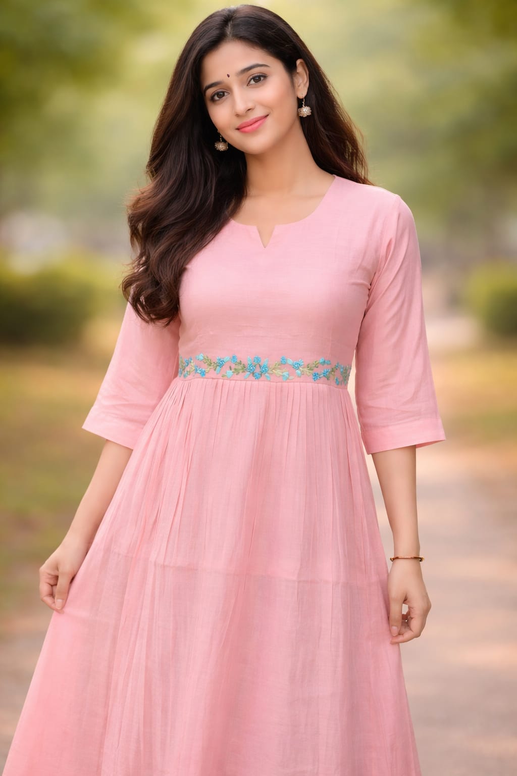 This beautiful pastel pink maxi