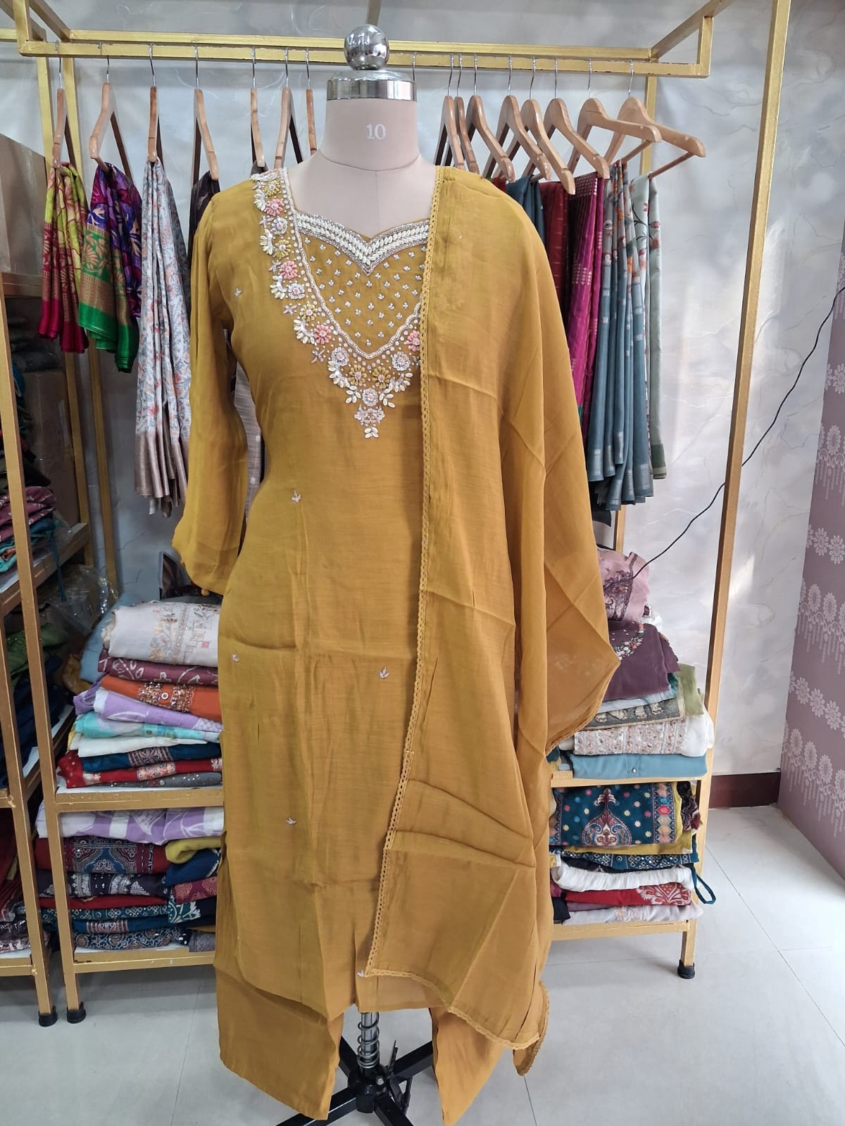 Mustard Yellow kurti set