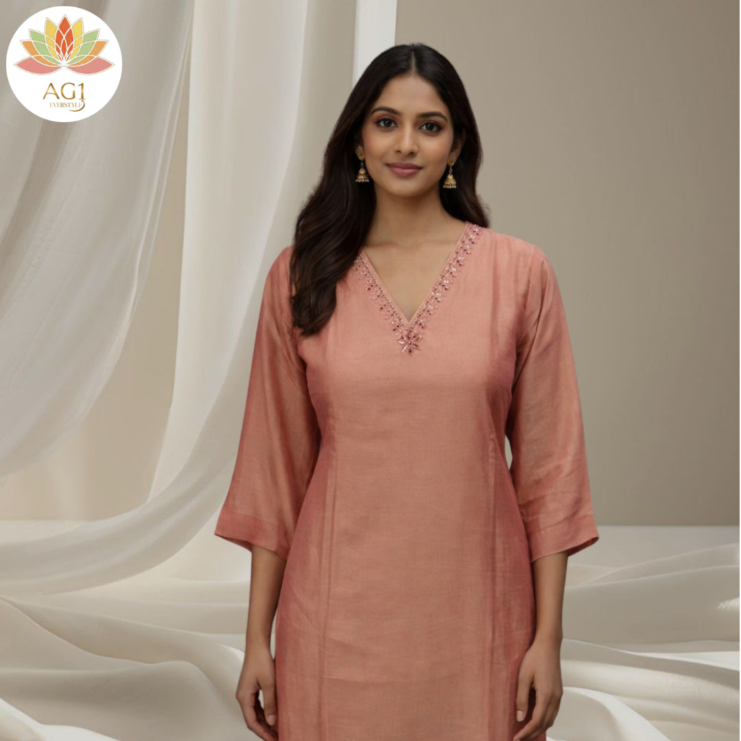 V-neck sequin work top