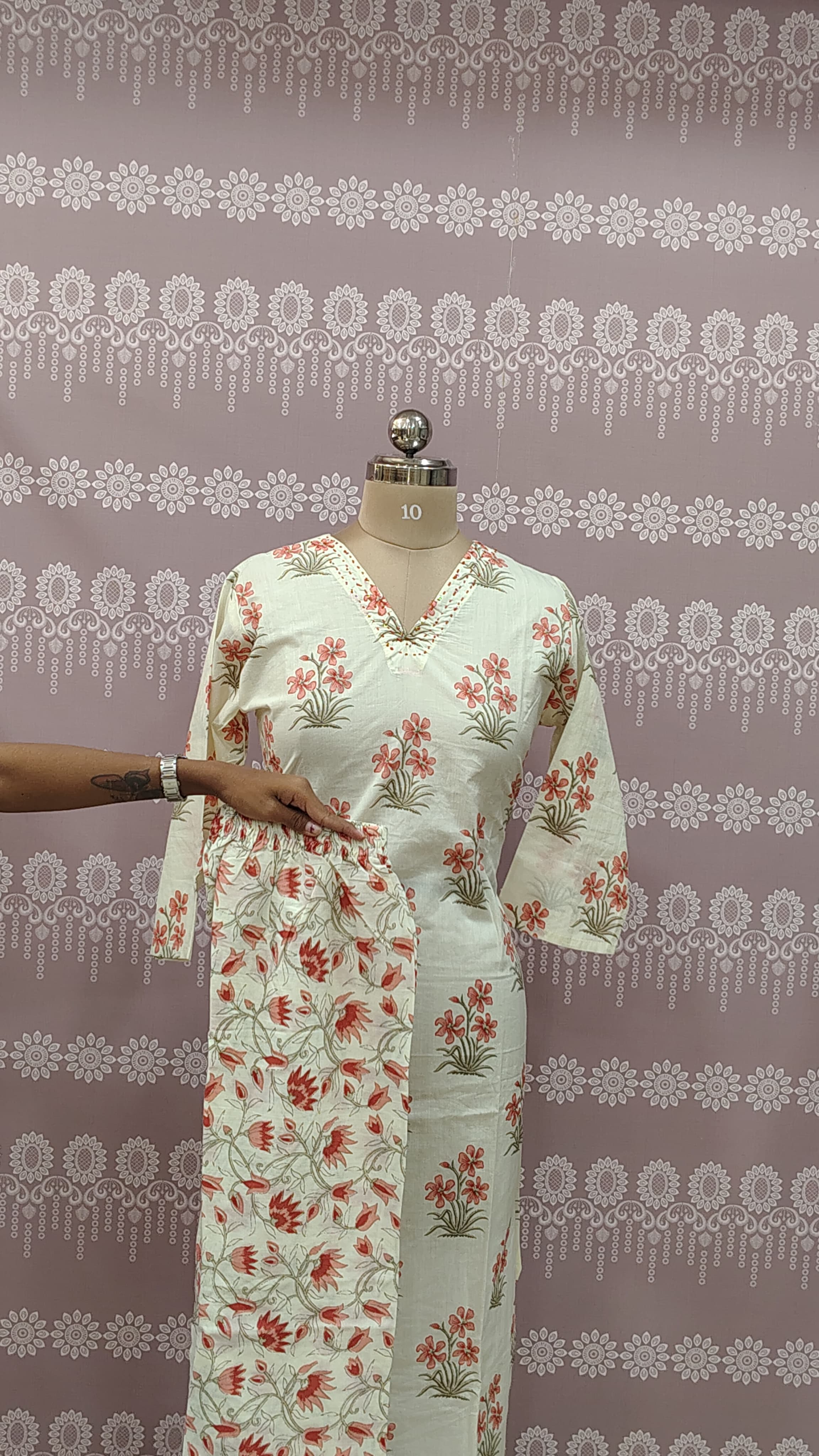 Cotton printed kurthi set