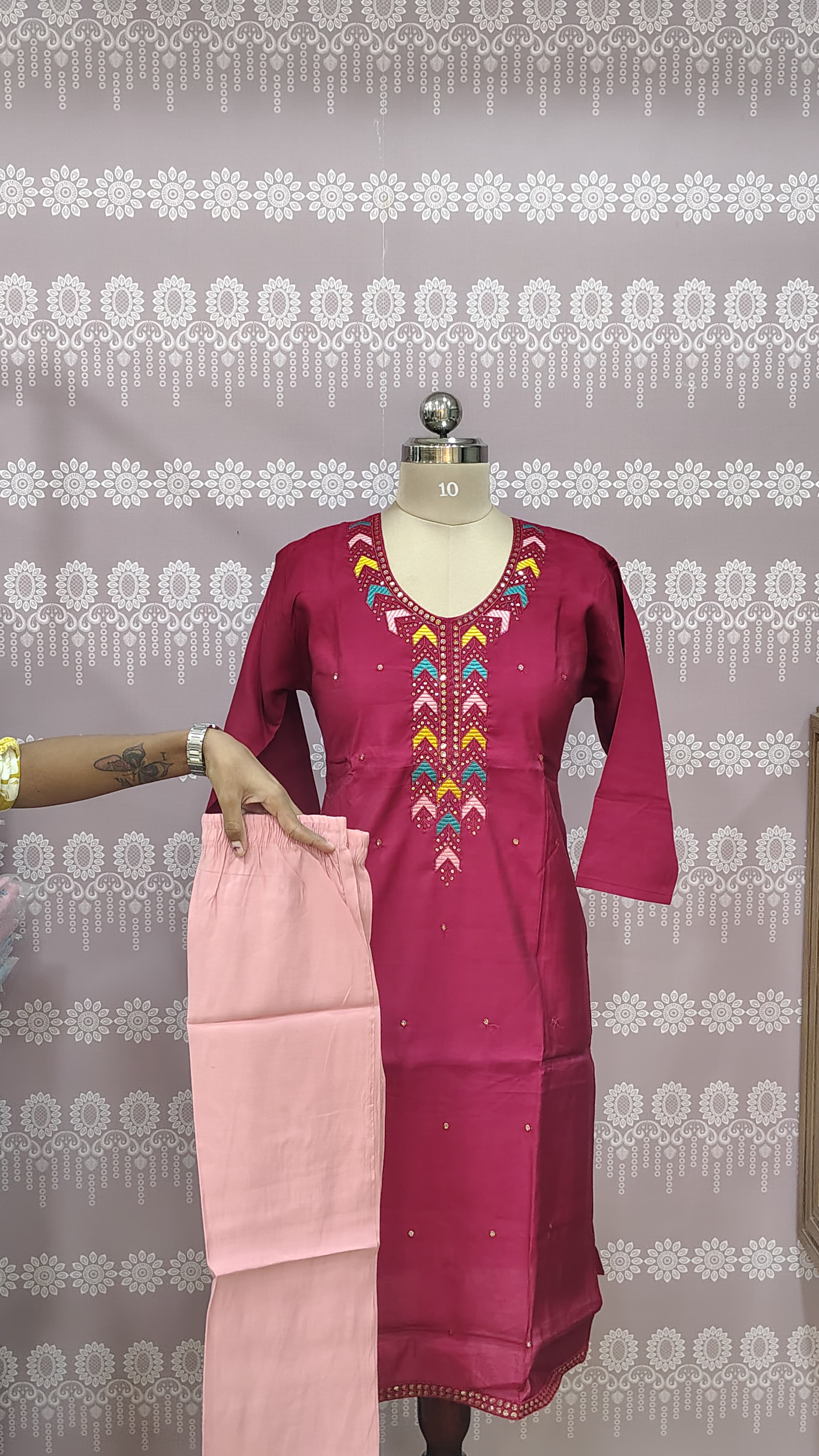 Magenta kurthi set