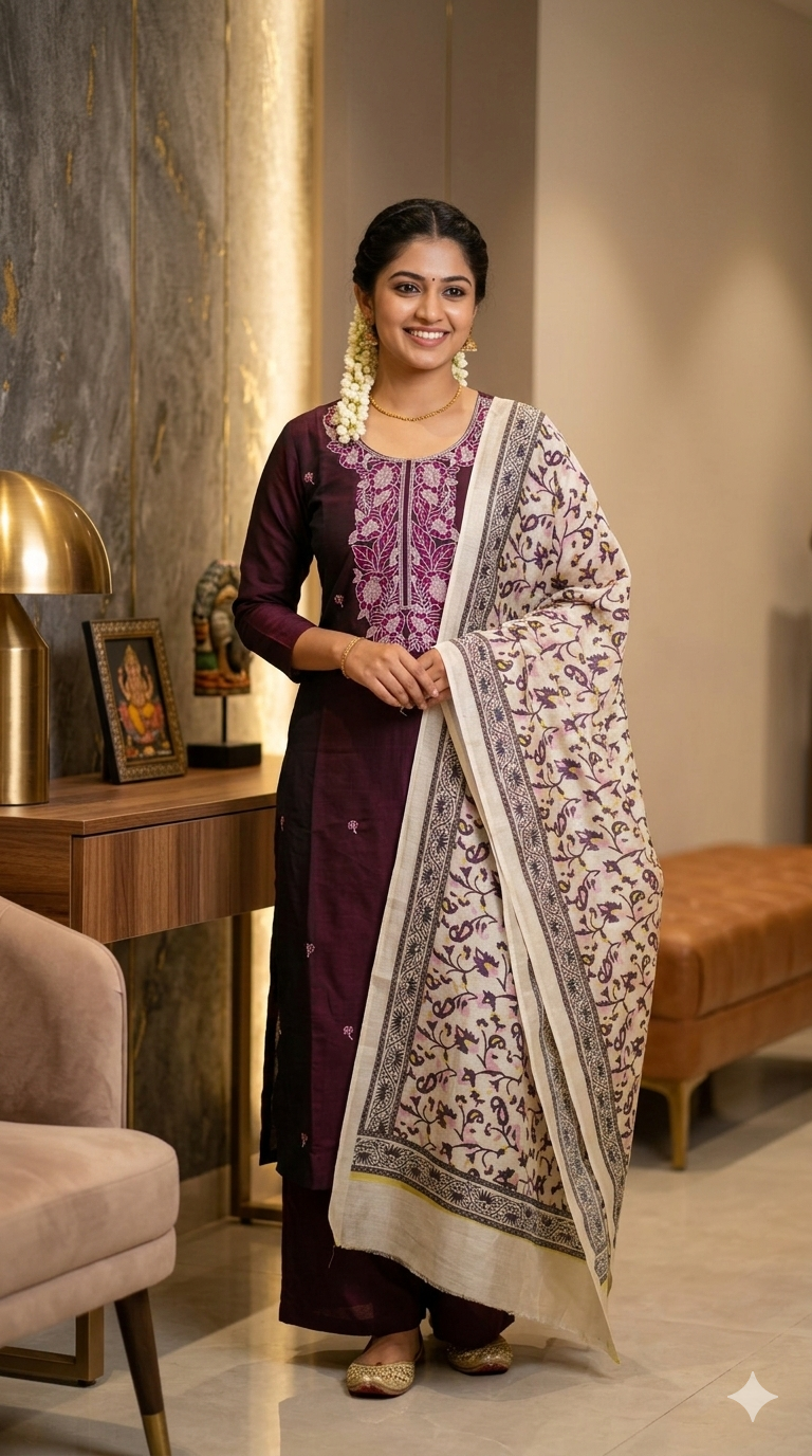 Elegant printed kurthi set
