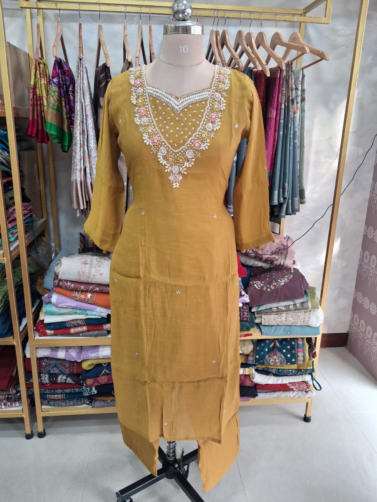 Mustard Yellow kurti set