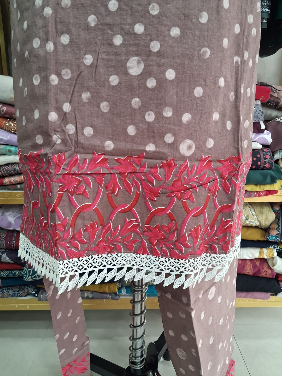 Elegant Grey pink kurti set
