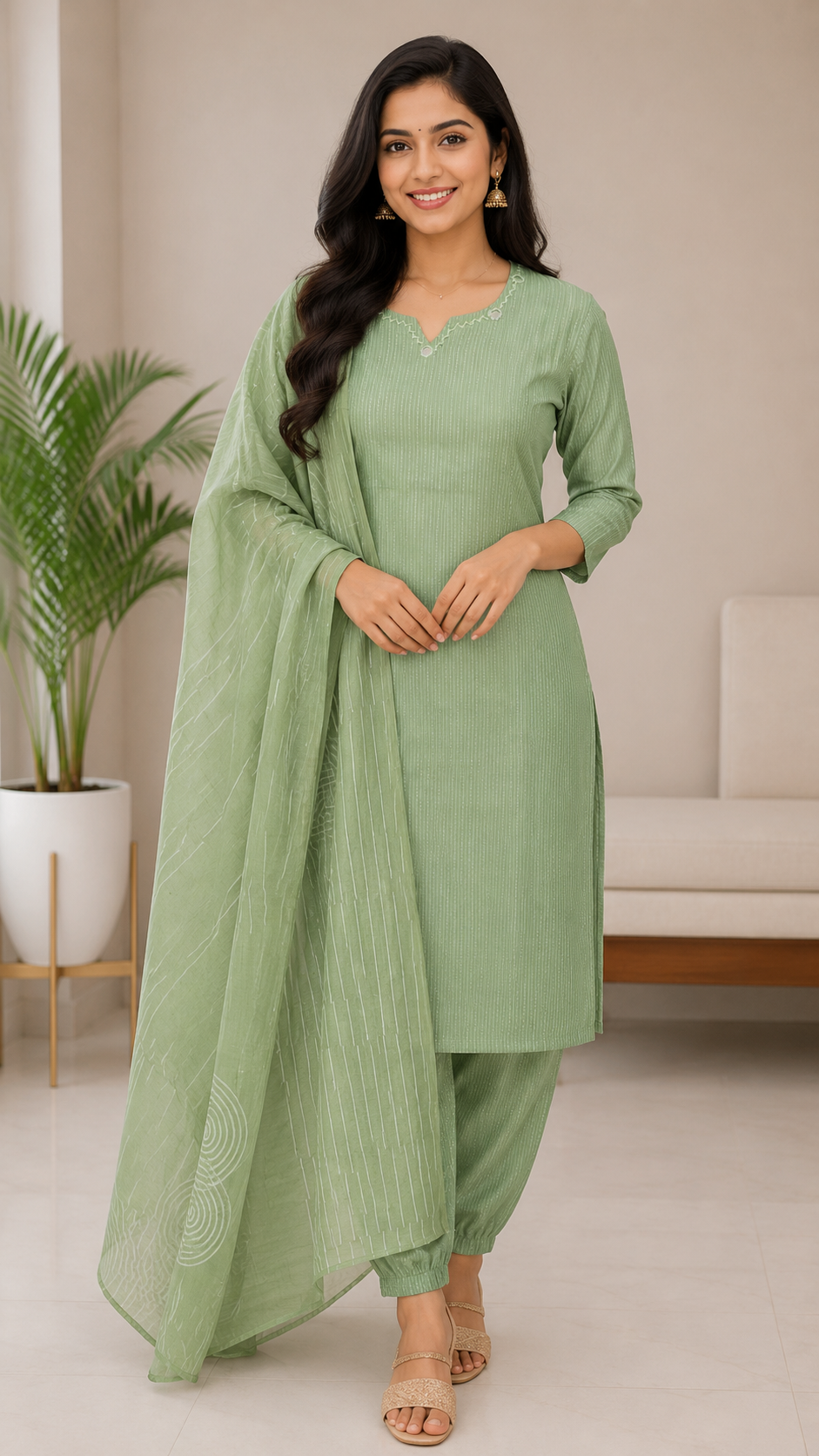 Mint green kurti set