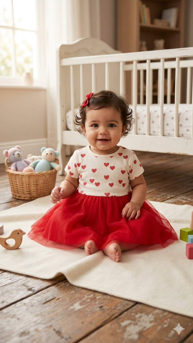 Heart Print Party Frock