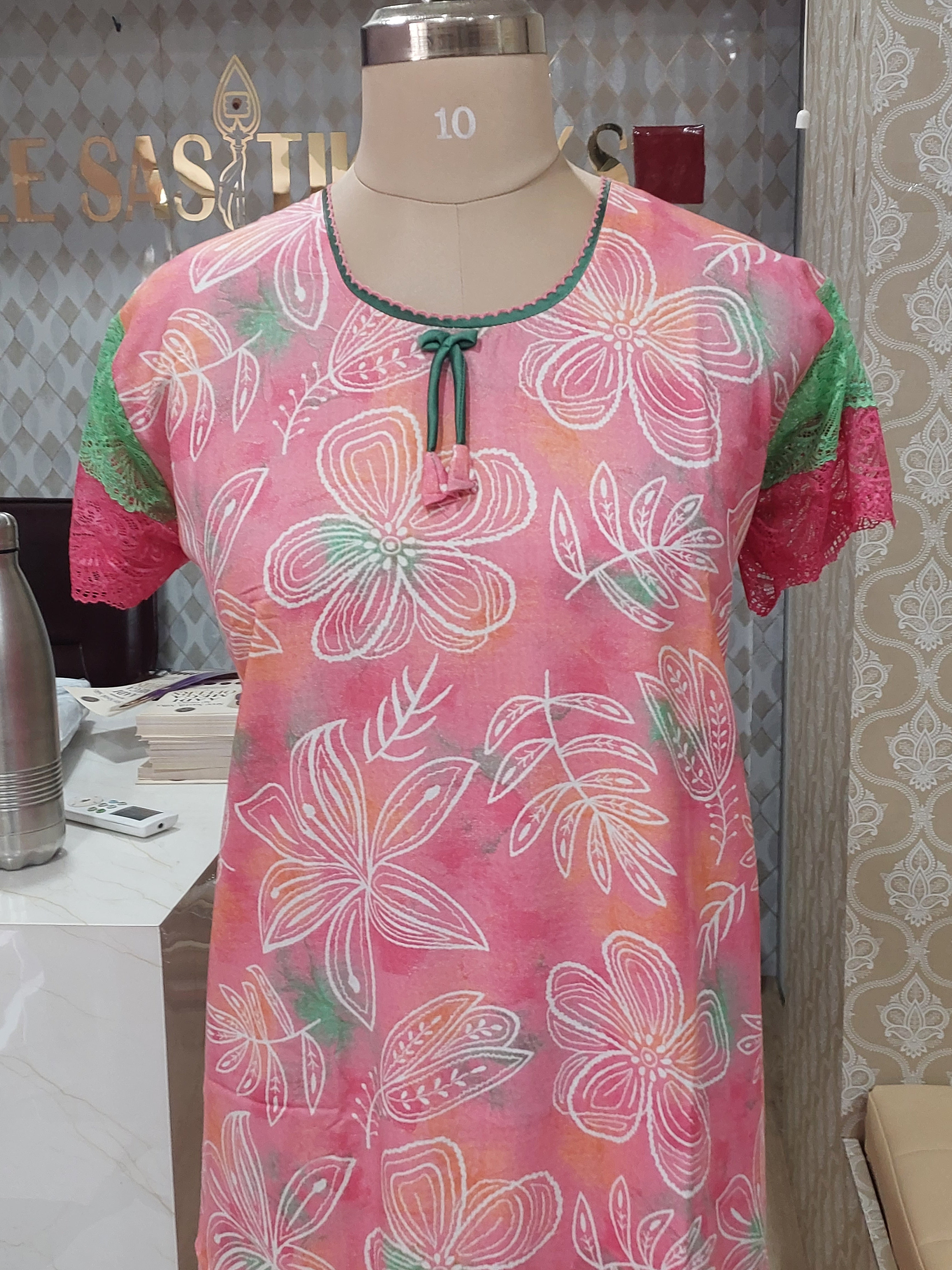 Pink base Colour nighty