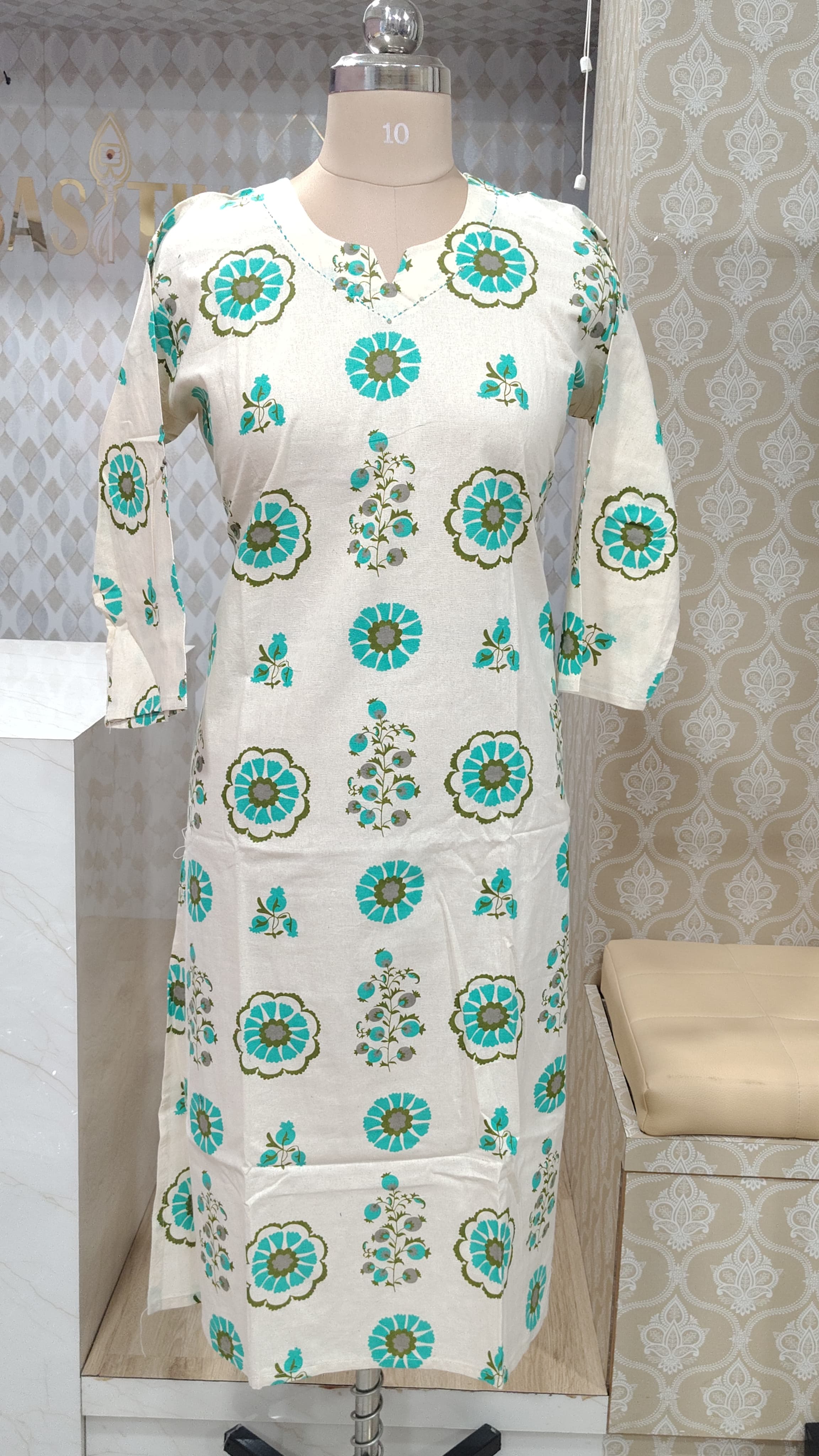 Off_white Printed kurti set