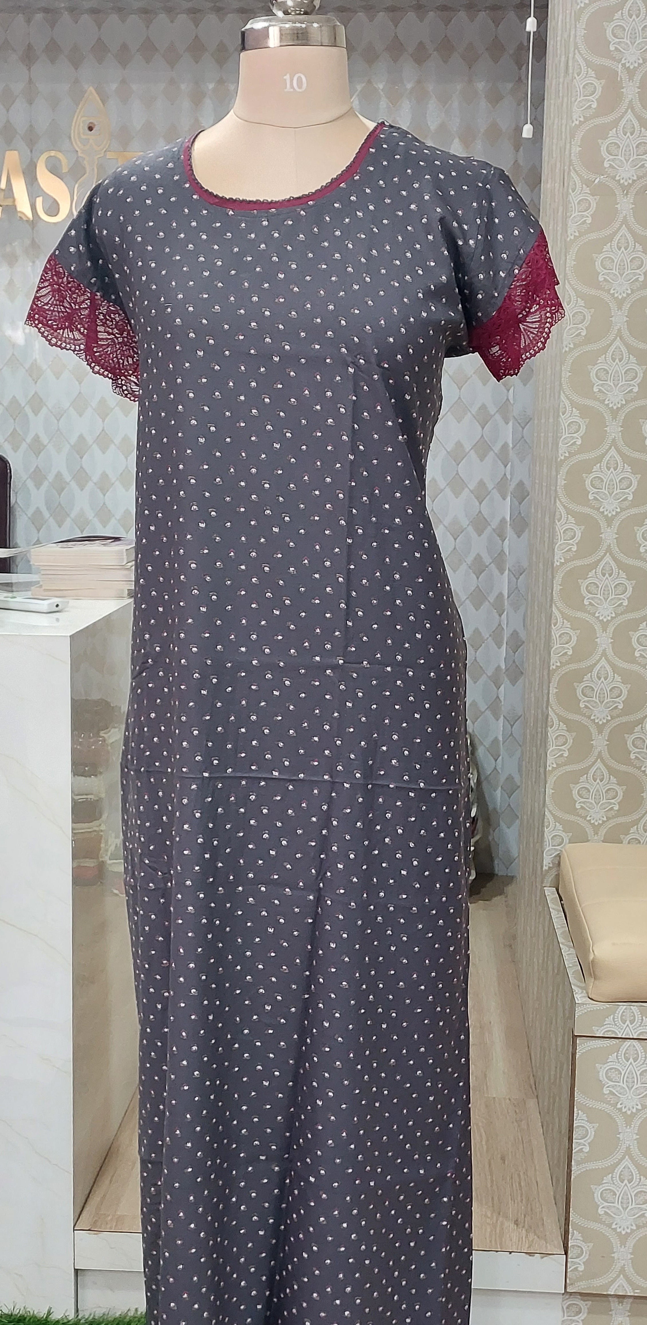 Grey Polka Dot Nighty