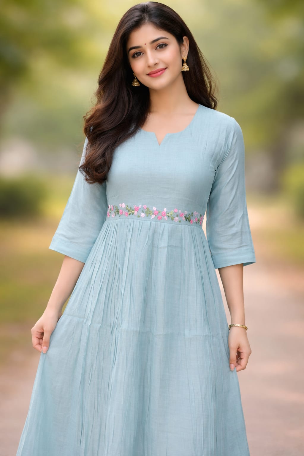 This beautiful pastel blue maxi