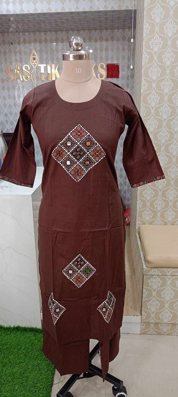 Brown Elegant Kurti Set