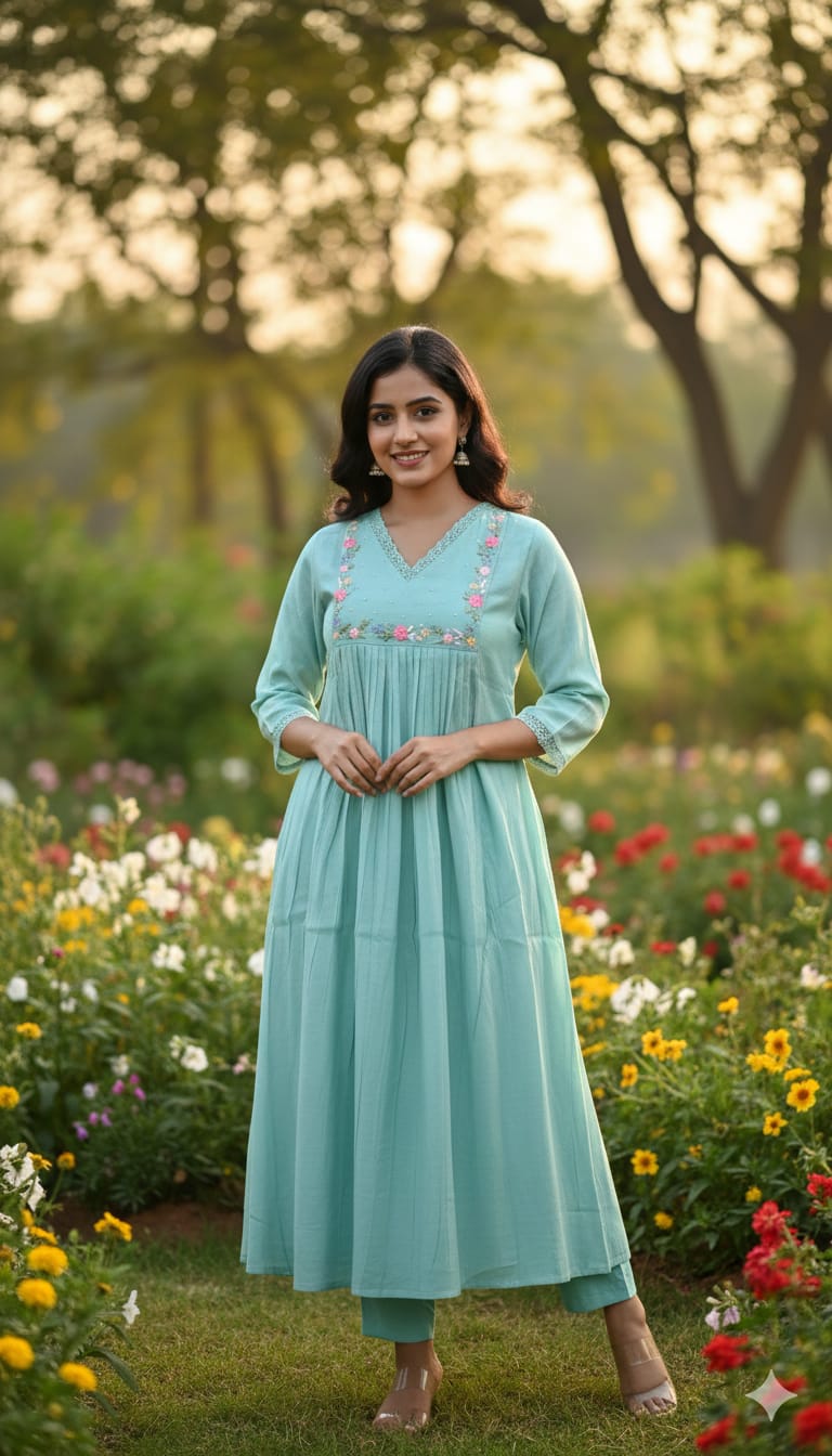 This refreshing sea green maxi