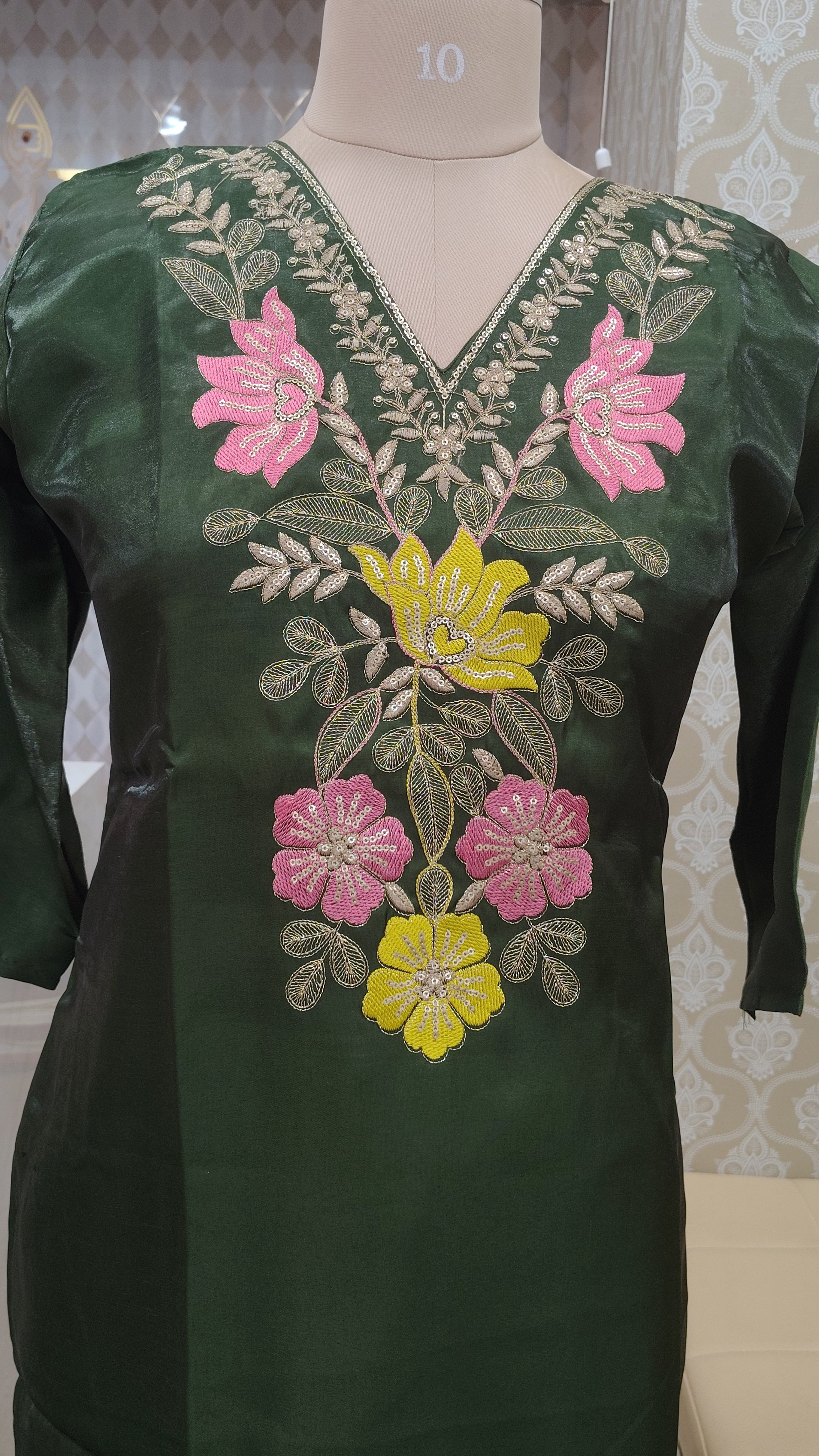 Dark Green kurta set
