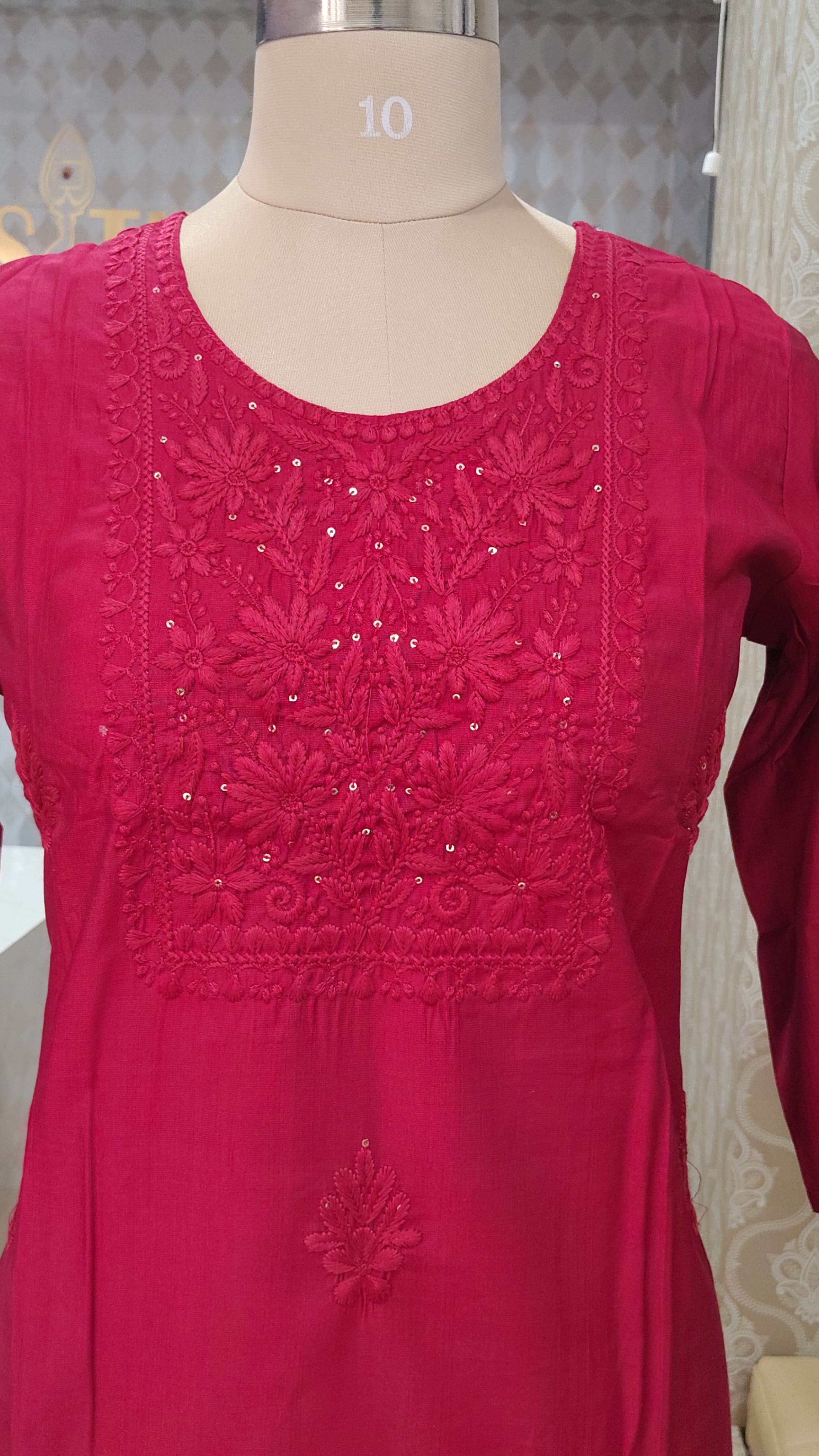 Magenta kurti set