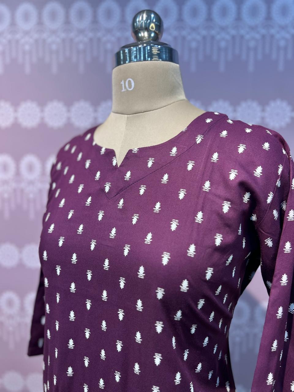 Wine printed top