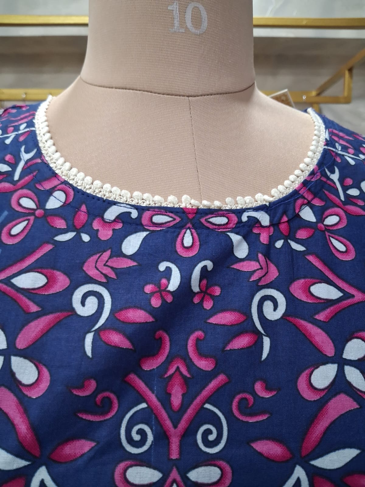 Navy Blue Floral printed kurti set