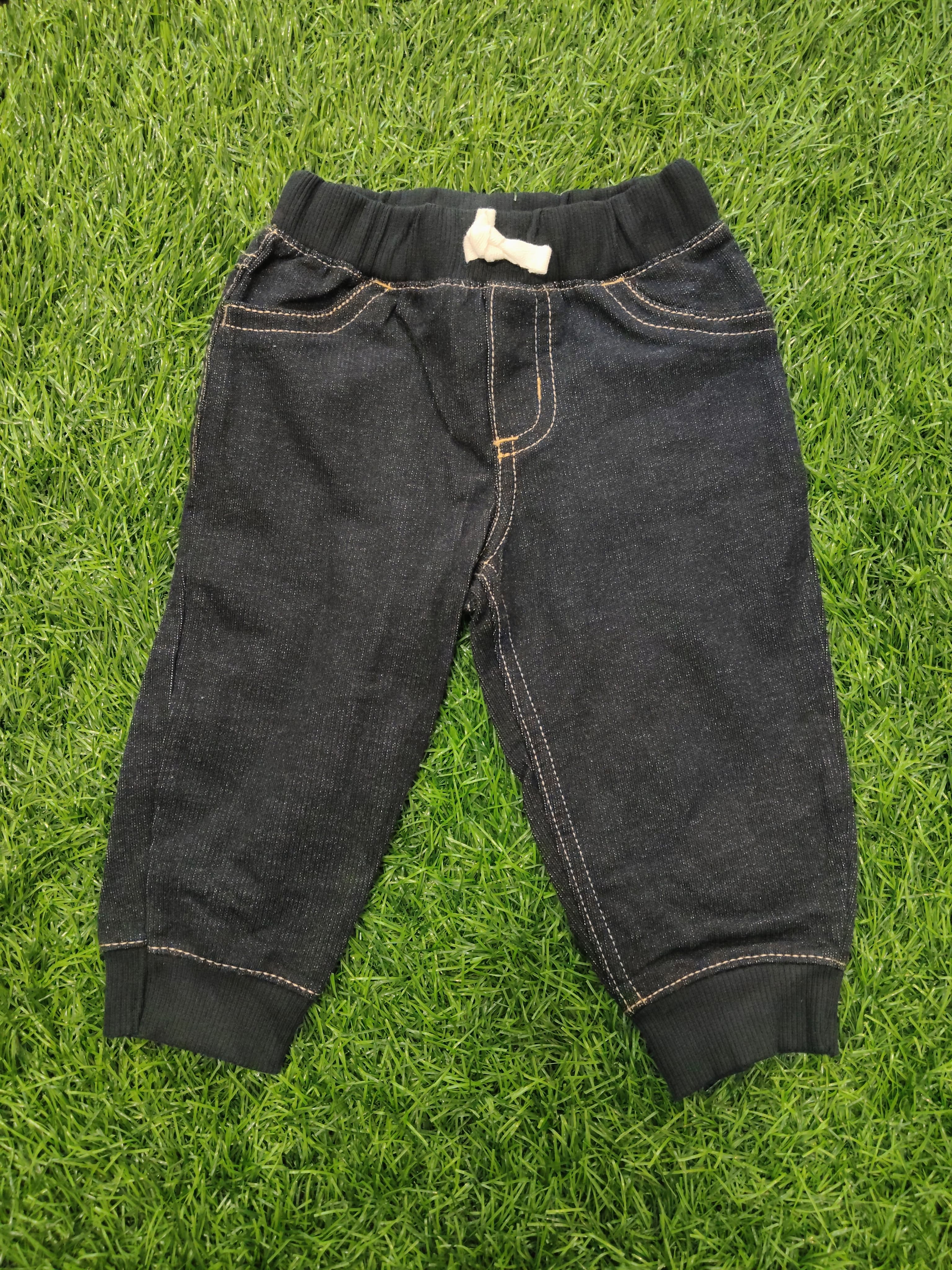 stylish with these adorable baby dark denim blue jogger pants